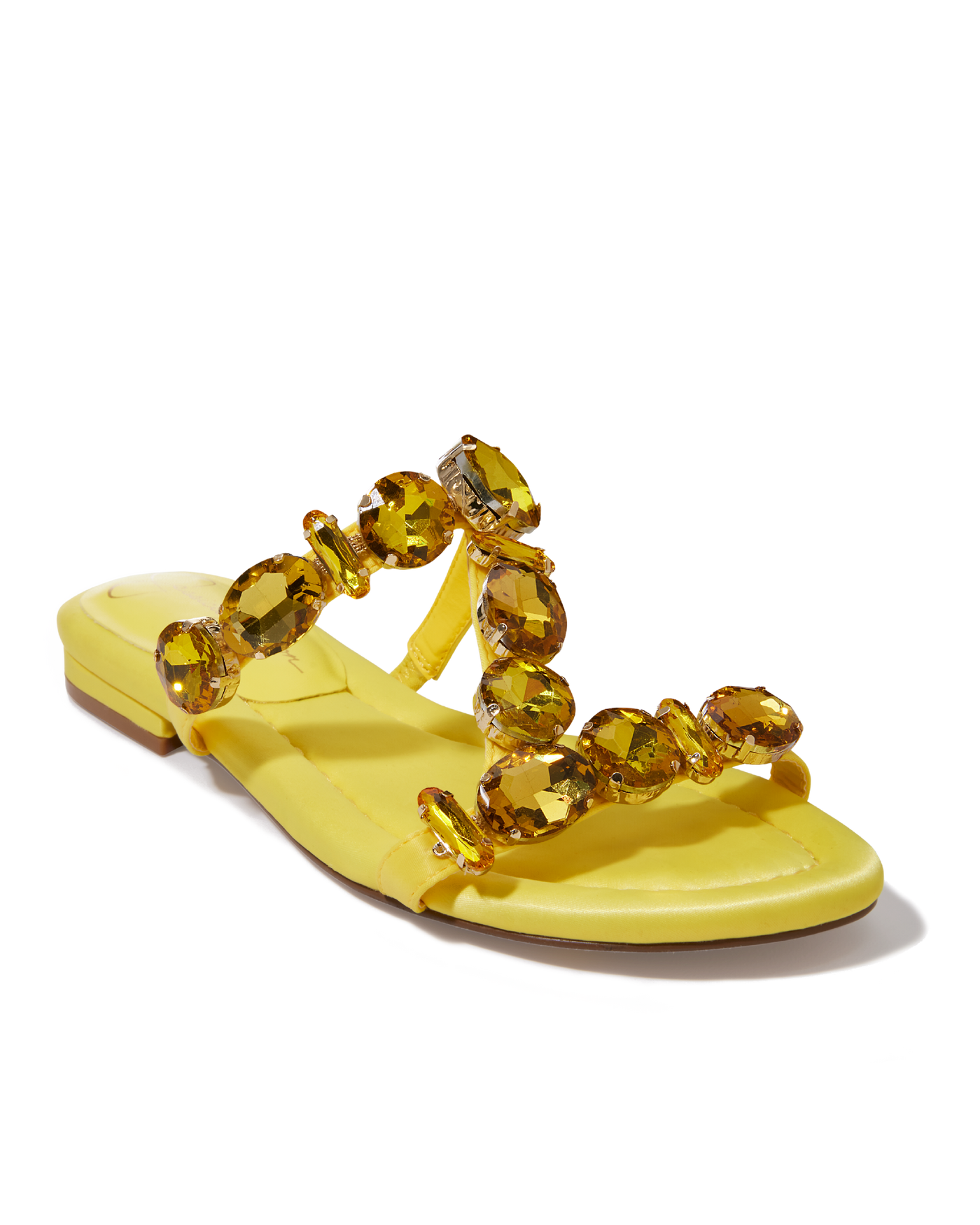 Oversized Gem Embellished Sandal Yellow
