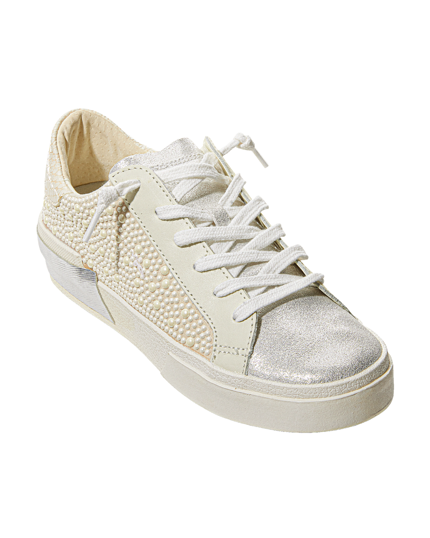 Pearl Embellished Sneaker White