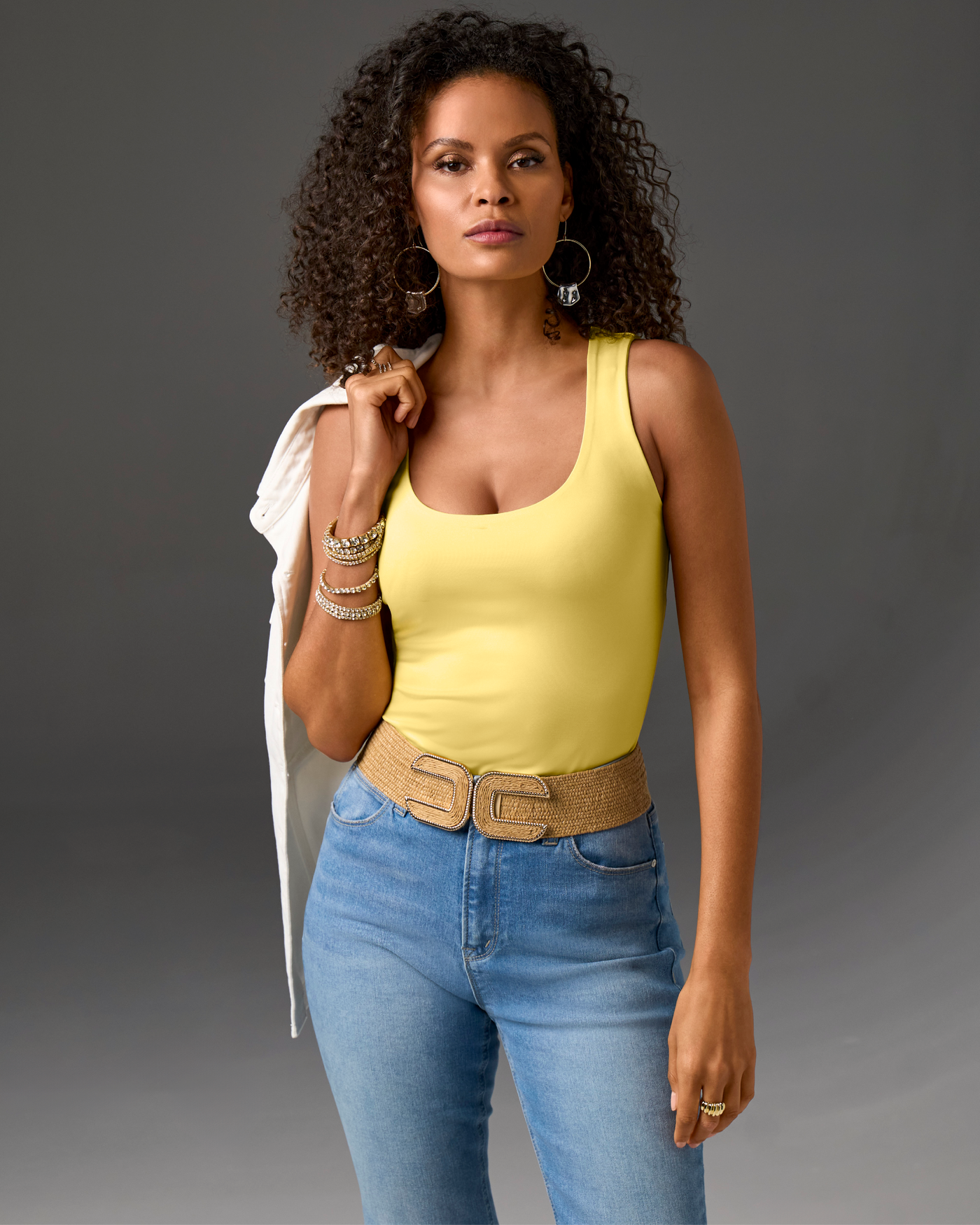 So Modern Scoop Neck Tank Top Pale Banana