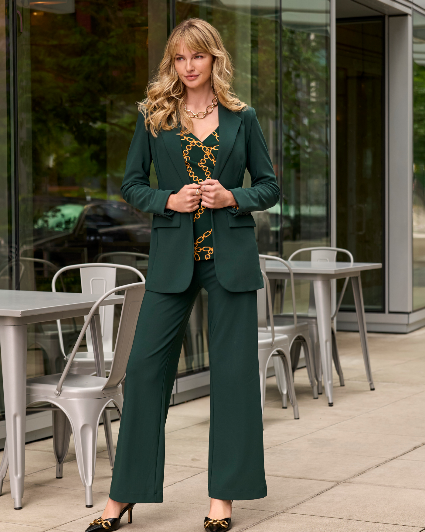 Beyond Travel High Rise Palazzo Pant Pine Grove
