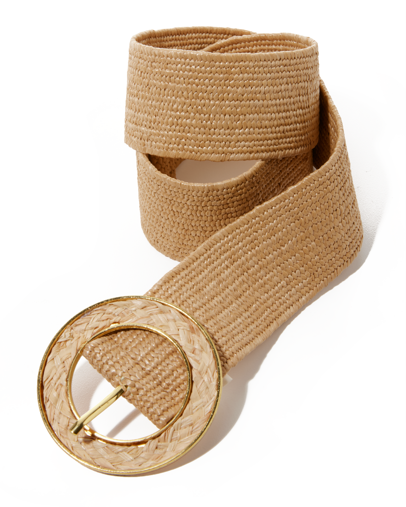Woven Round Buckle Belt Natural