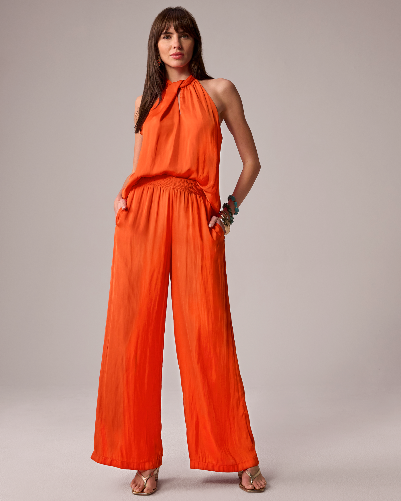 Malibu Flowy Wide Leg Pant Mandarin Red