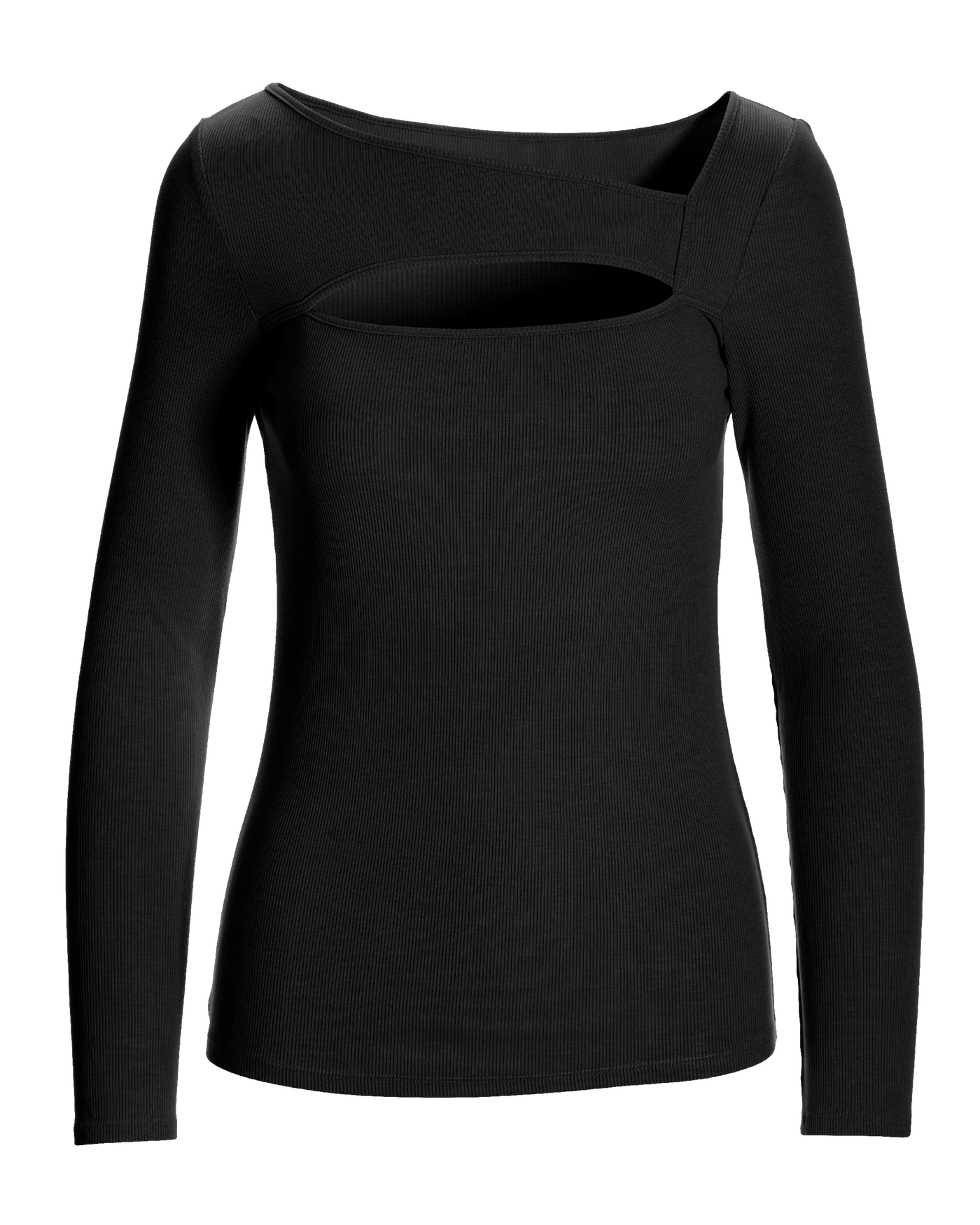 So Essential Ribbed Keyhole Cut Out Top - Proper Black – Boston Proper