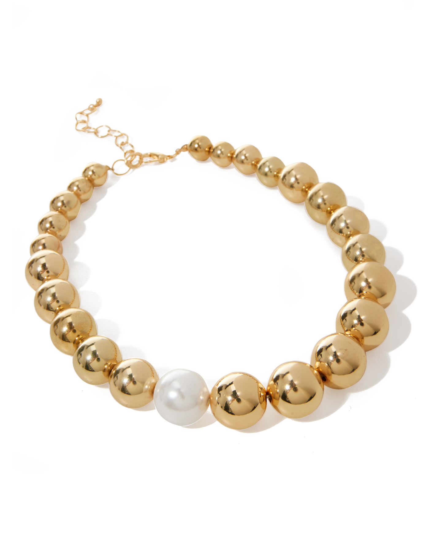 Chunky Bead Necklace Gold