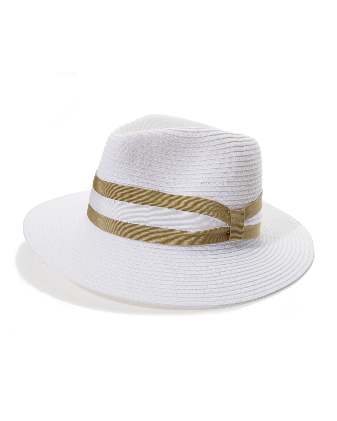 Fedora Straw Hat White/Taupe