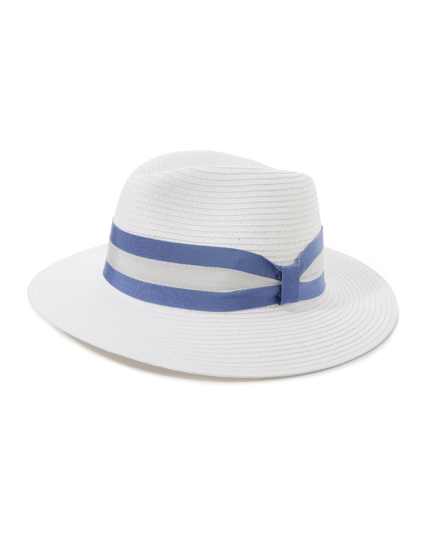 Fedora Straw Hat White/Blue