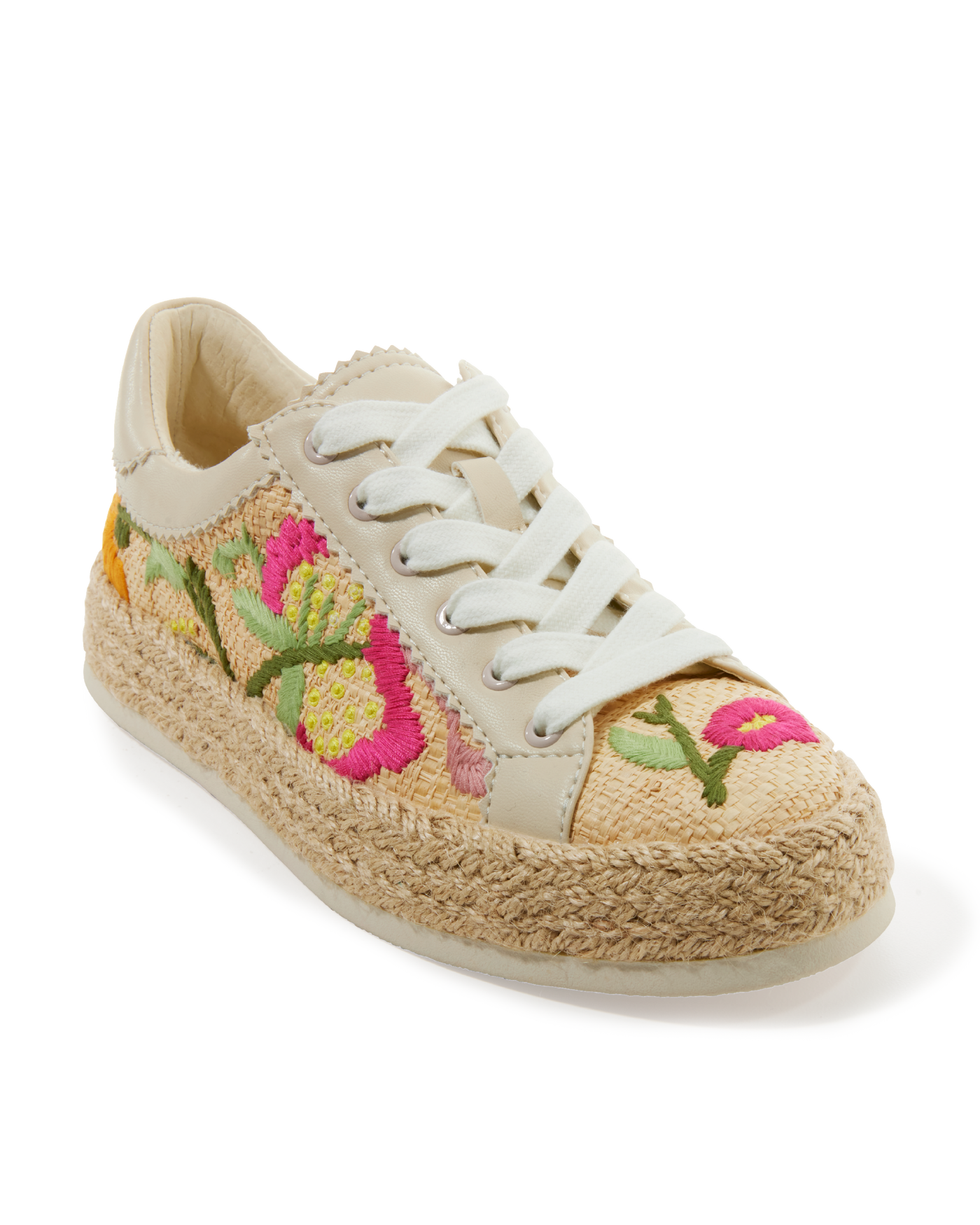 Embroidered Raffia Sneaker Multi