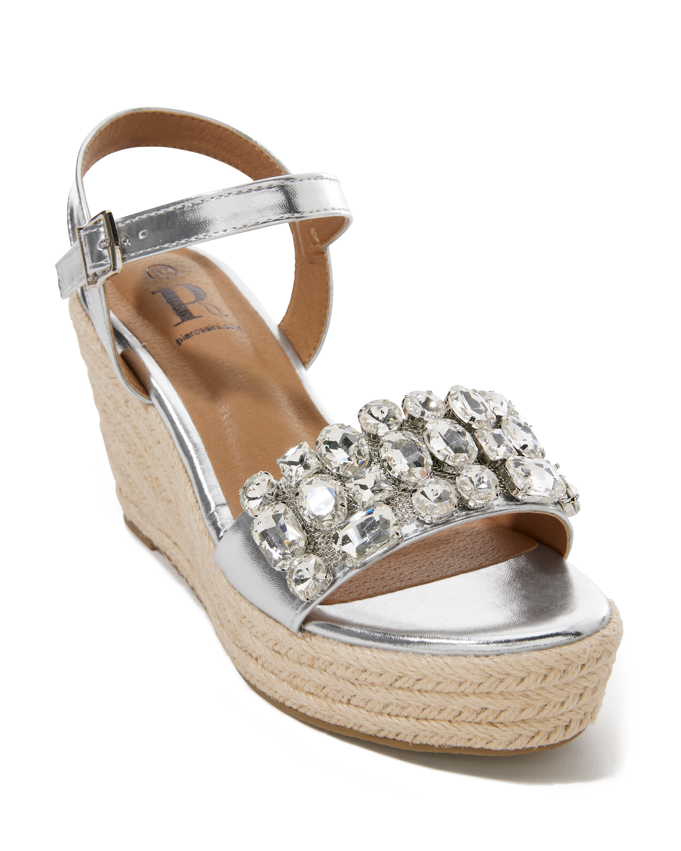 Embellished Rhinestone Wedge Silver