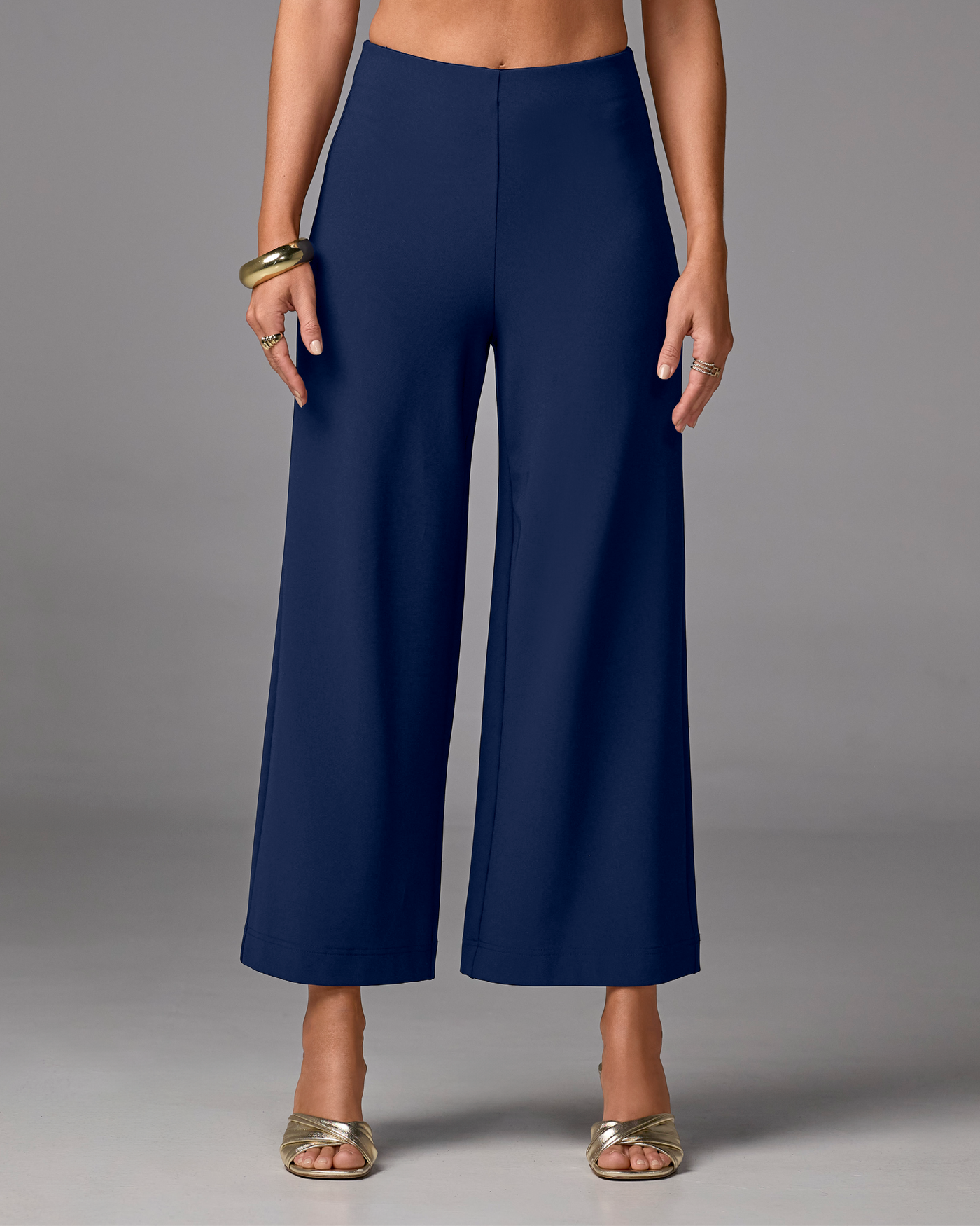 Beyond Travel Wide Leg Crop Pant Maritime Navy
