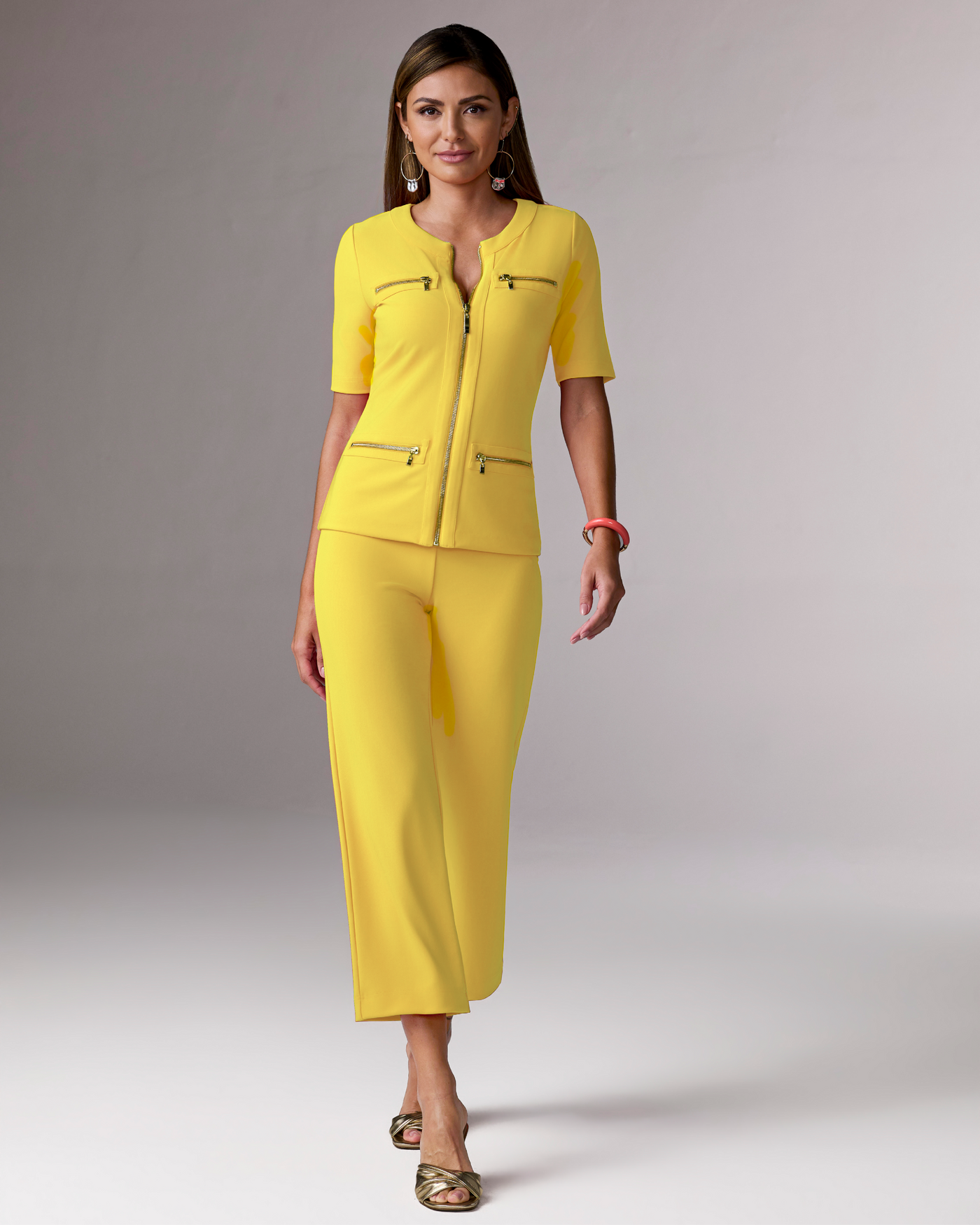 Beyond Travel Cropped Chic Coordinates Lemon Drop