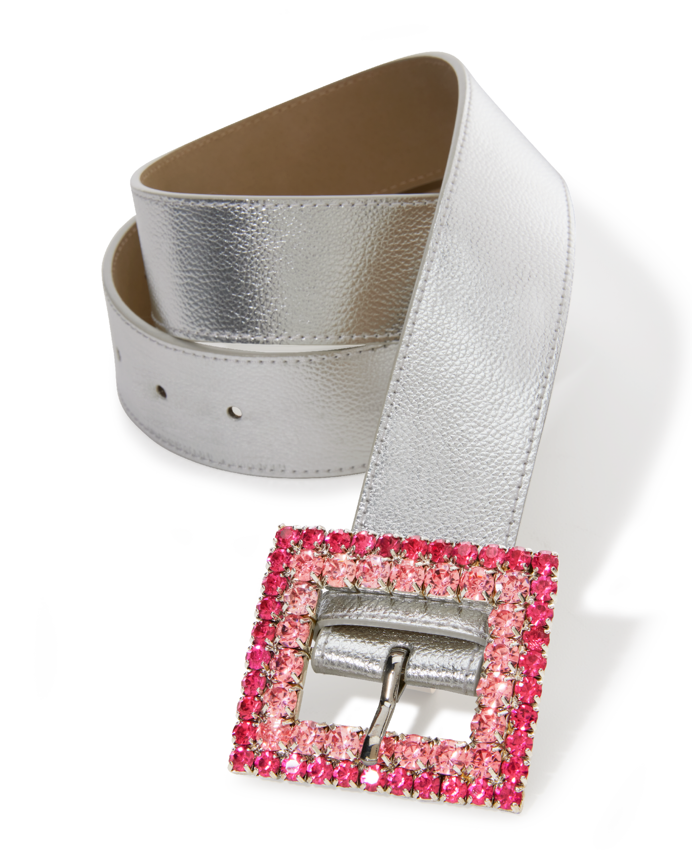 Silver Rhinestone Buckle Belt Pink/Silver