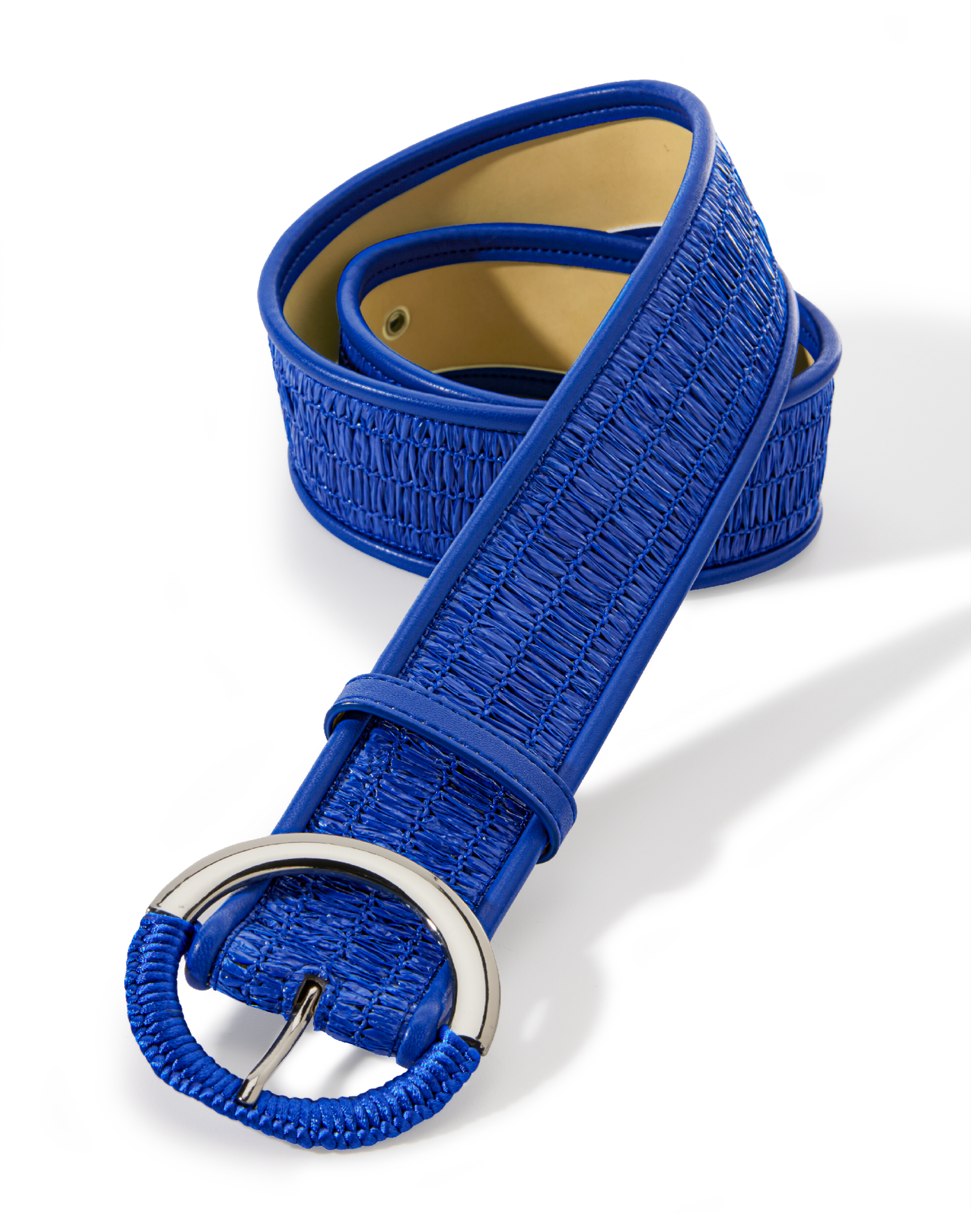 Wide Waist Woven Belt Blue