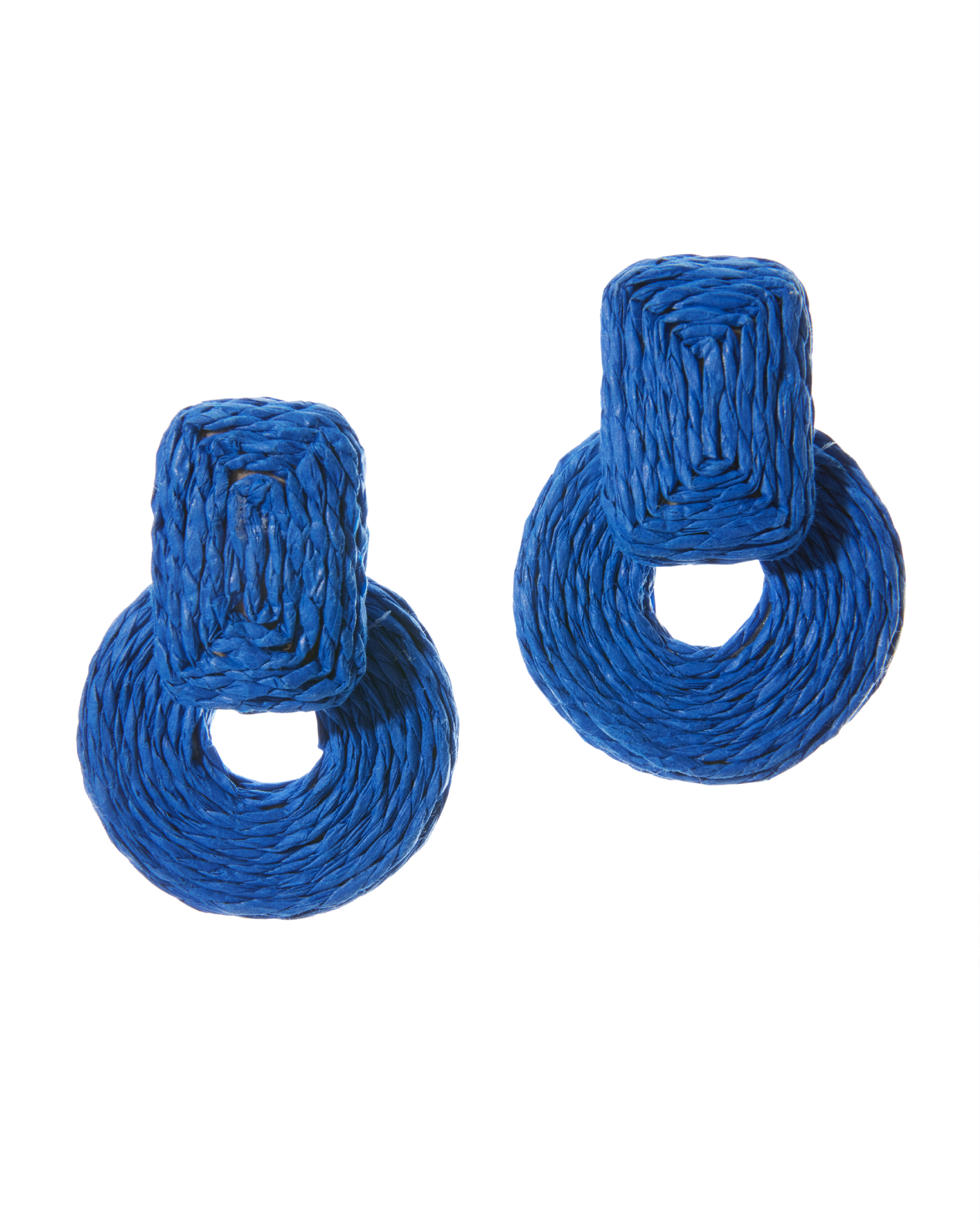 Raffia Drop Earring Blue