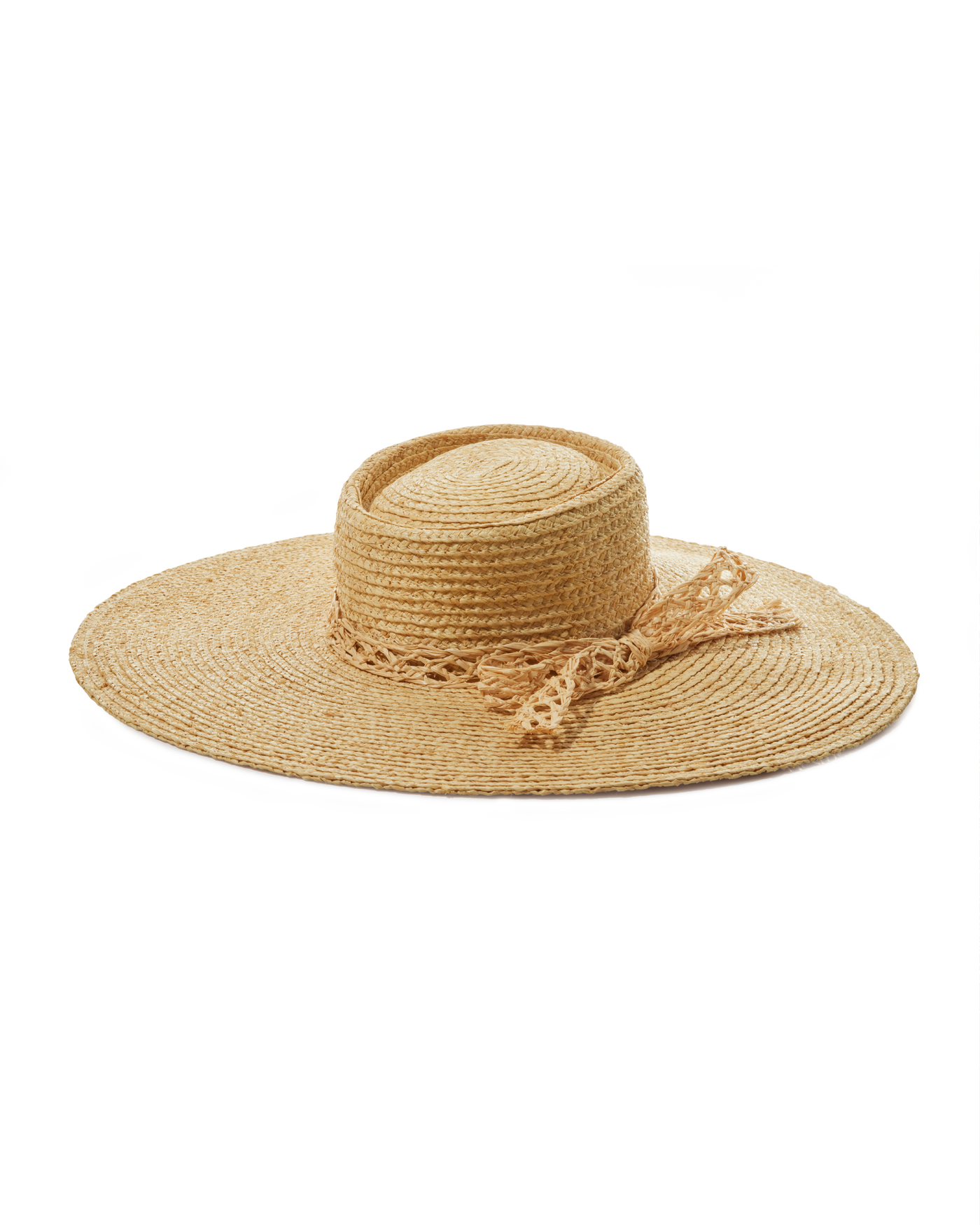 Wide Brim Straw Tie Hat Natural