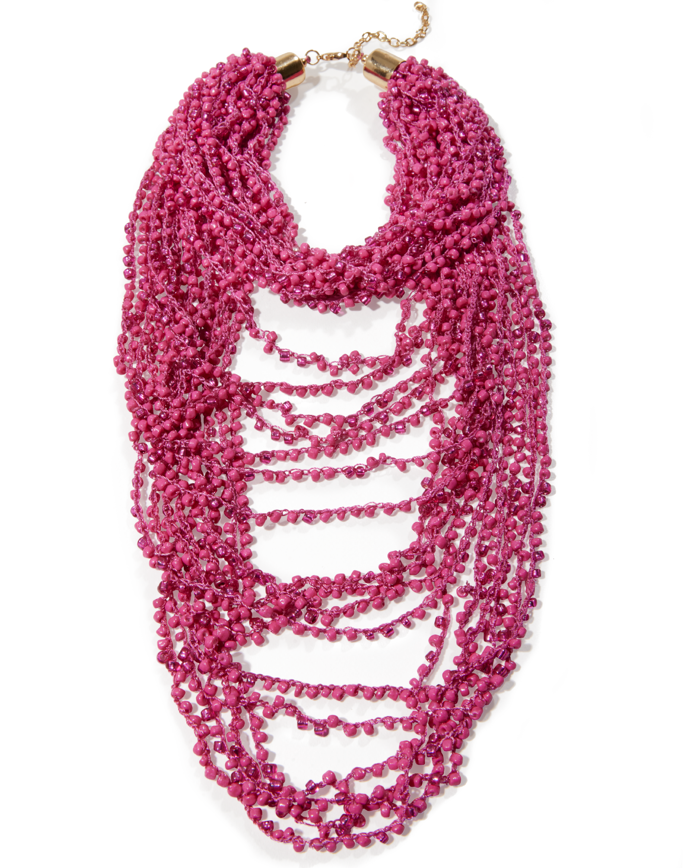 Layered Bead Necklace Pink