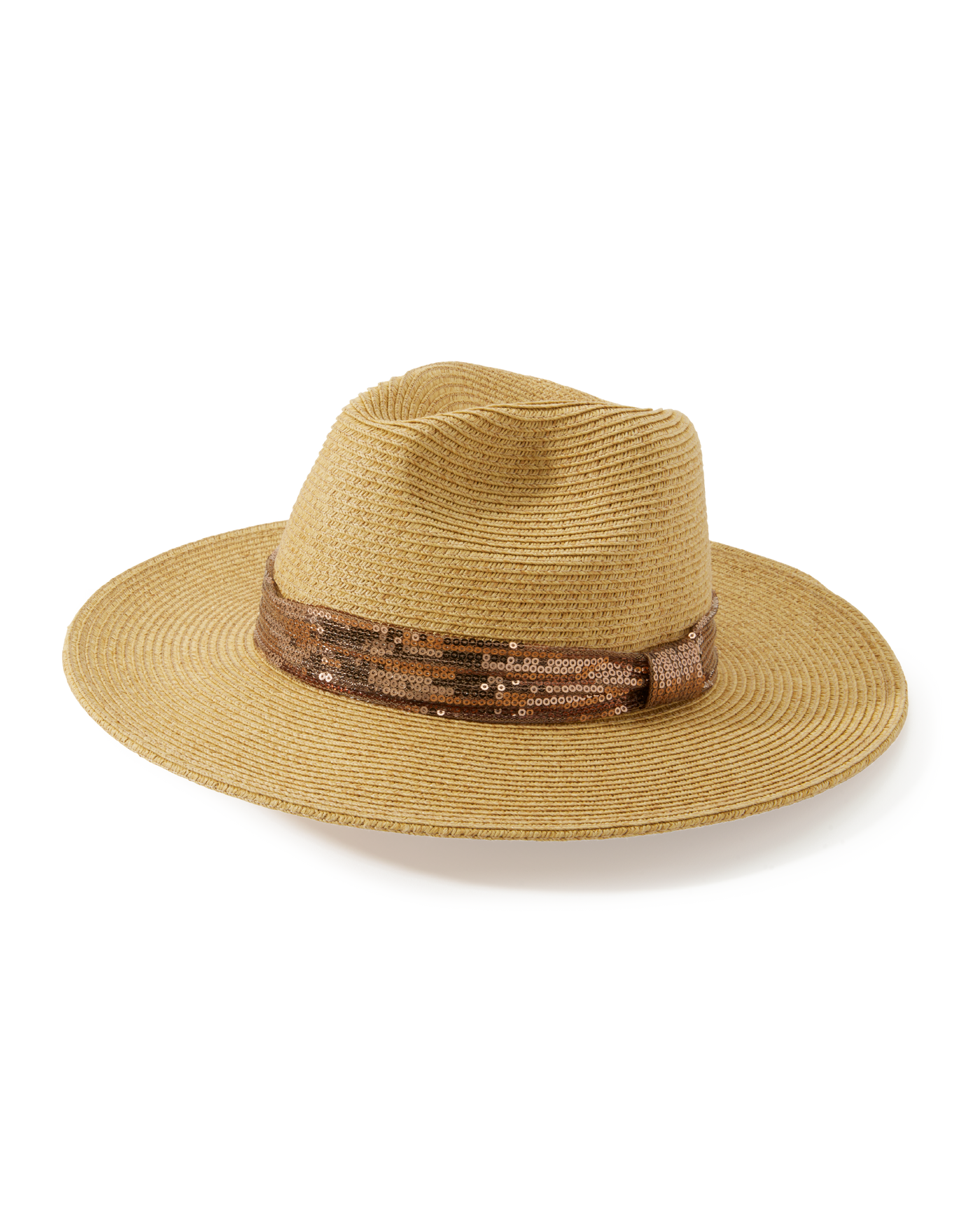 Sequin Straw Hat Natural