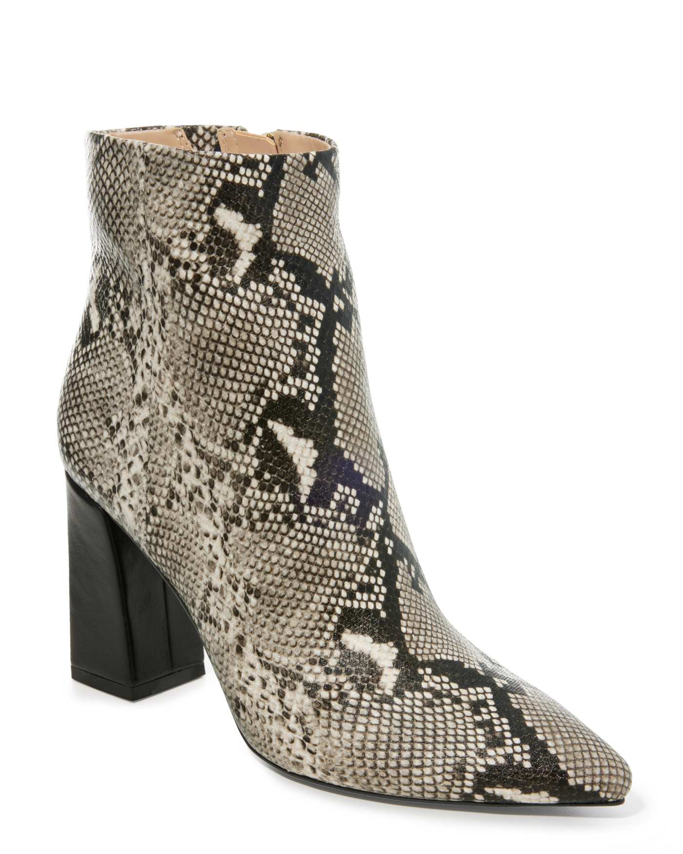 Python Block Heel Bootie Black/White
