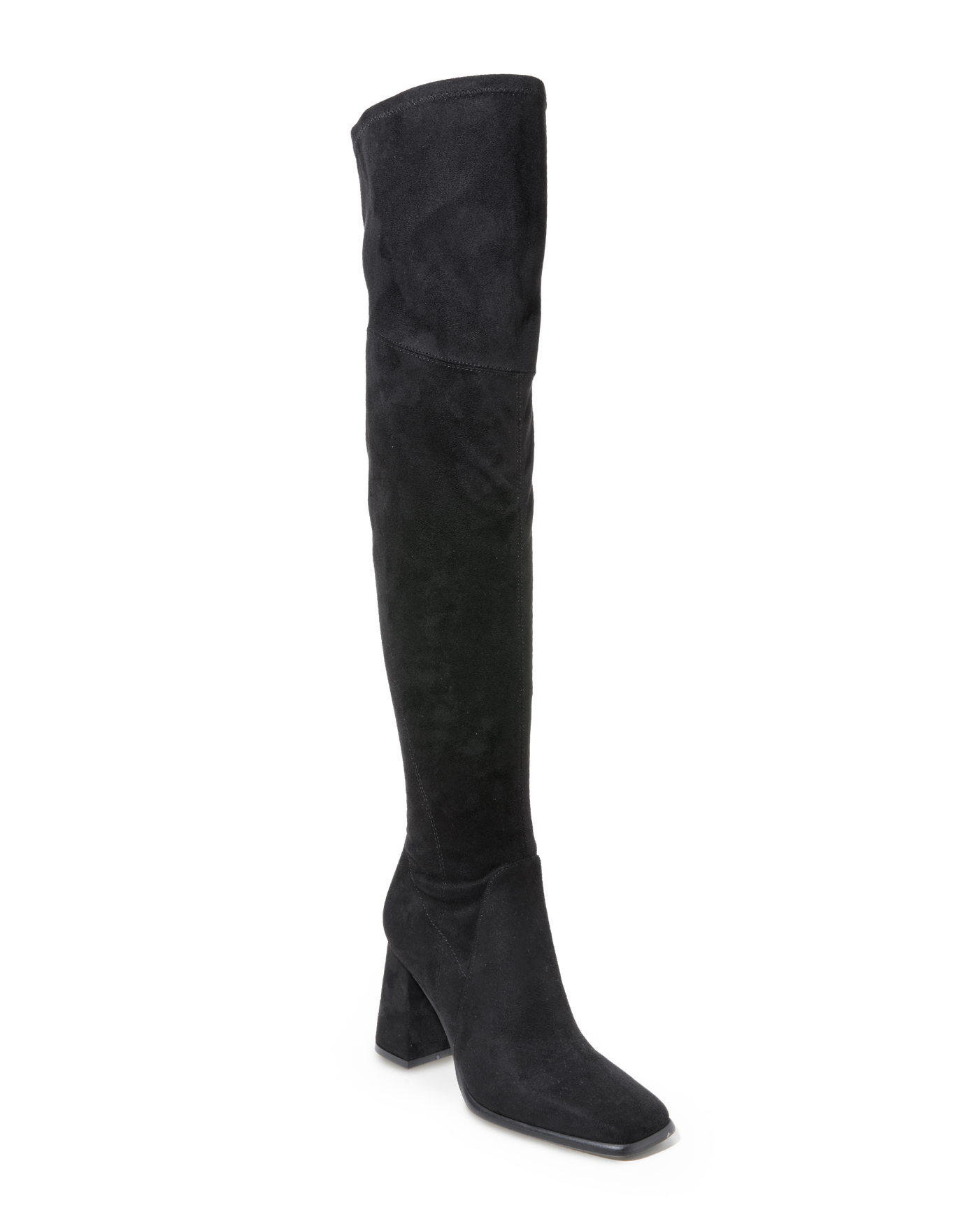 Over the Knee Square Toe Boot Black