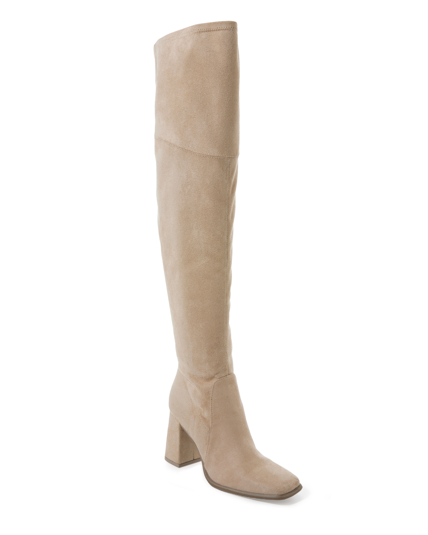 Over the Knee Square Toe Boot Natural