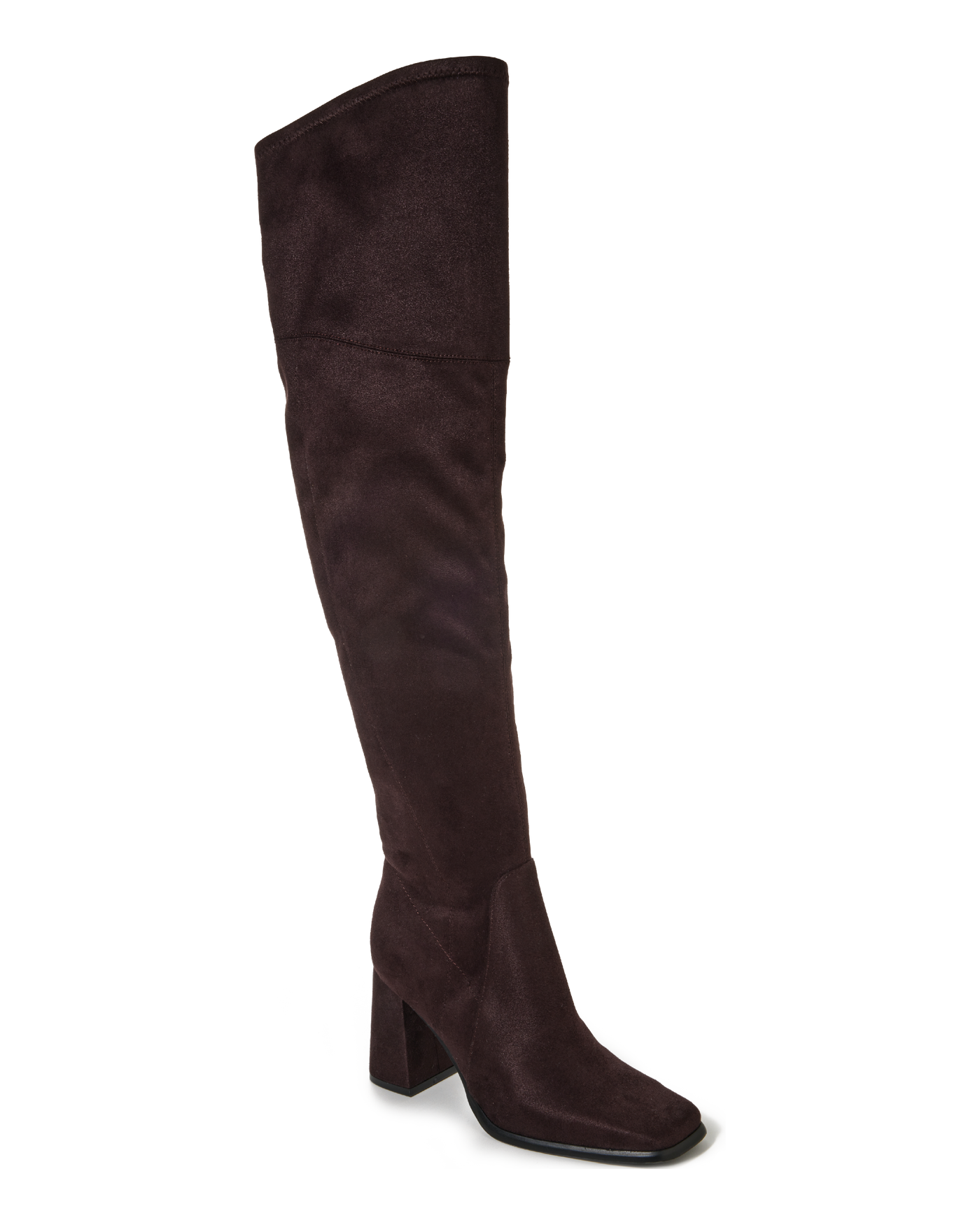 Over the Knee Square Toe Boot Dark Chocolate