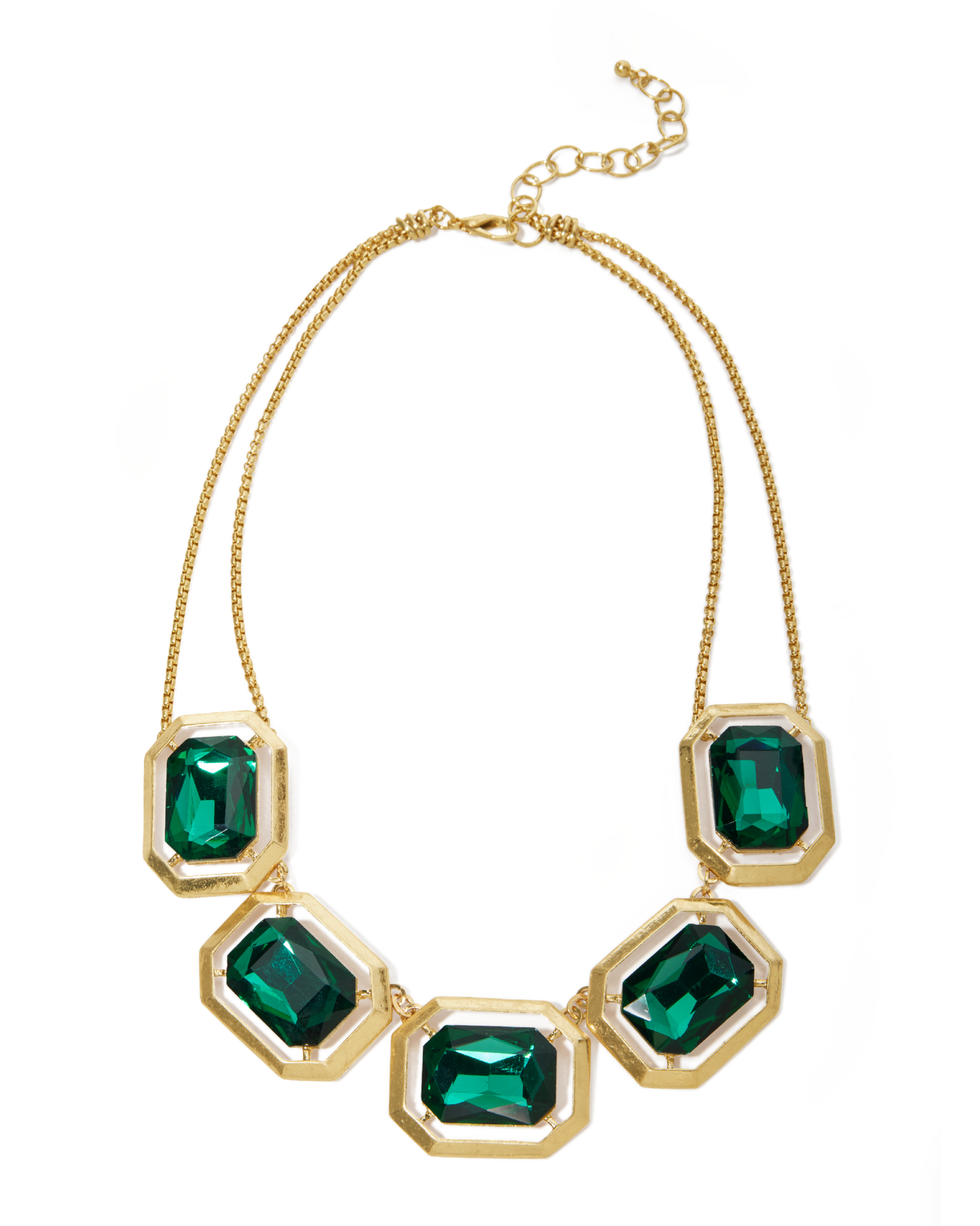 Gem Gold Necklace Emerald