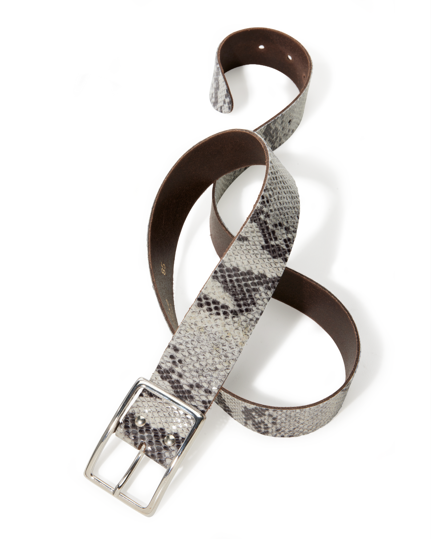 Modern Classic Leather Snakeskin Belt Natural Snake