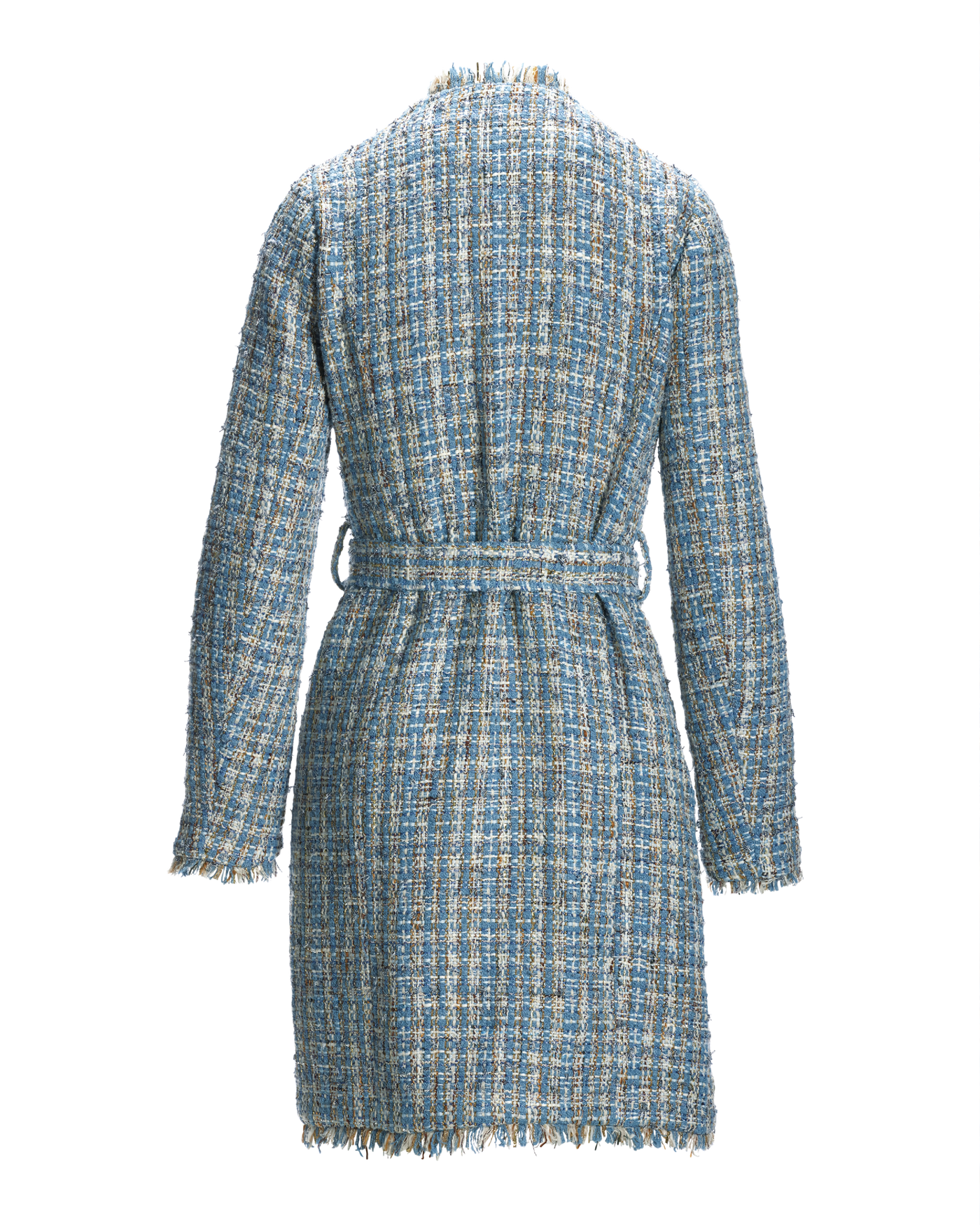 Tweed Wrap Jacket Blue Multi – Boston Proper