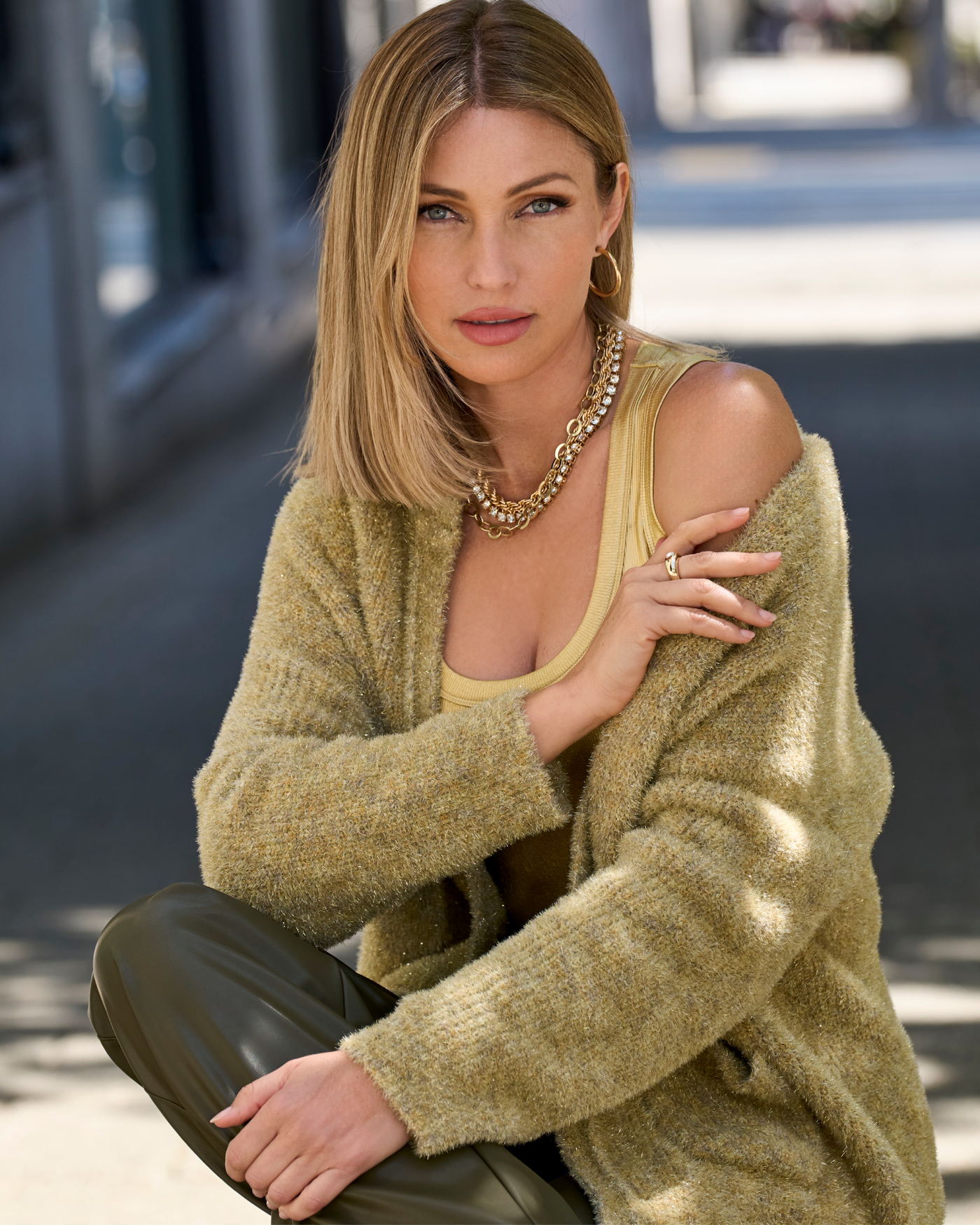 Metallic Effortless Cardigan - Gold – Boston Proper