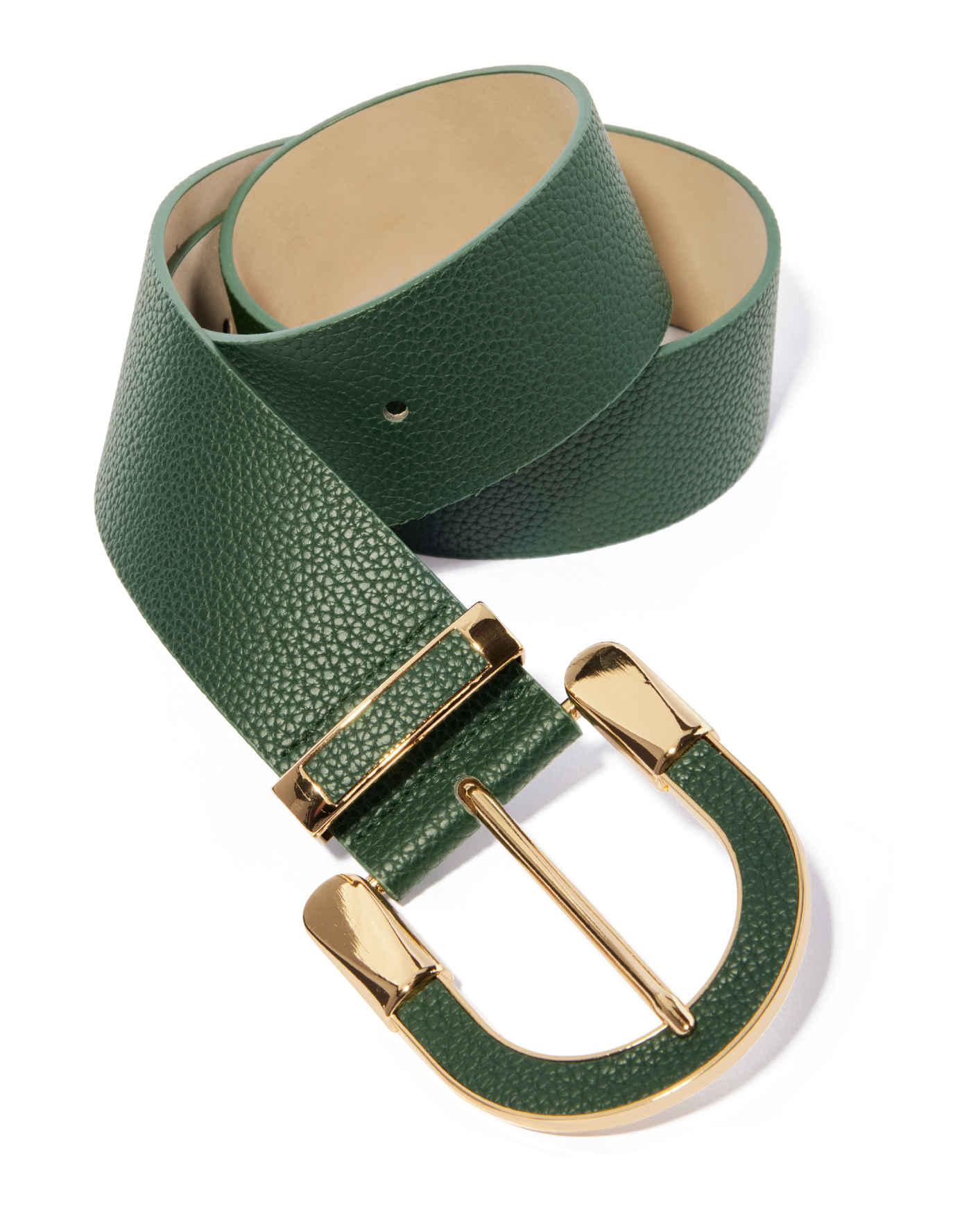 Gold Buckle Belt Olive Green