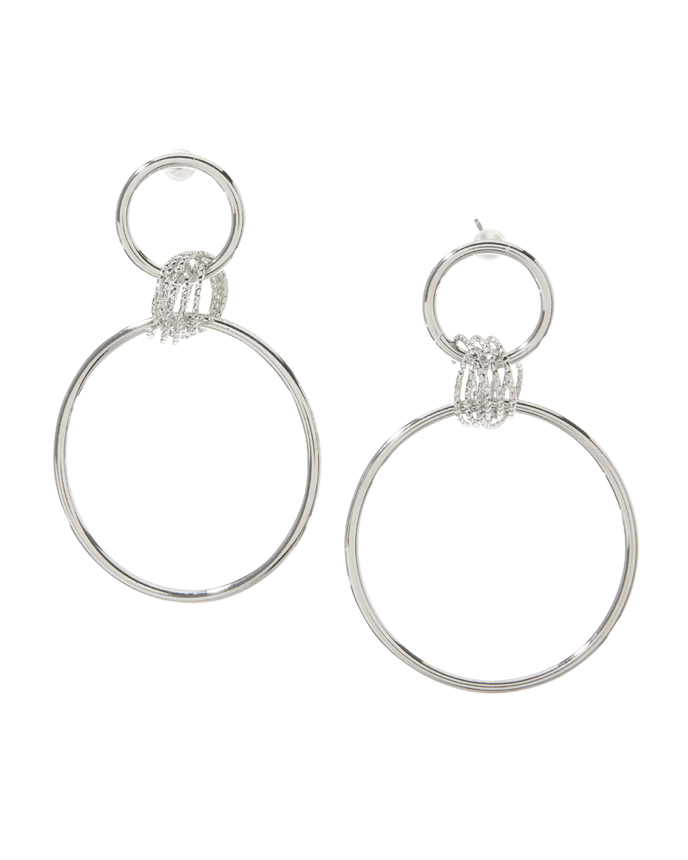 Hoop Drop Earring Silver