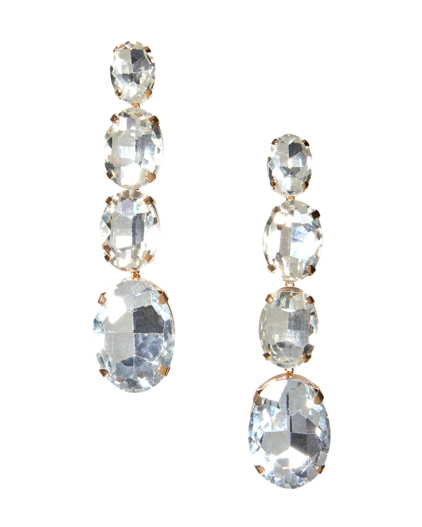 Crystal Jewel Drop Earring Clear Crystal