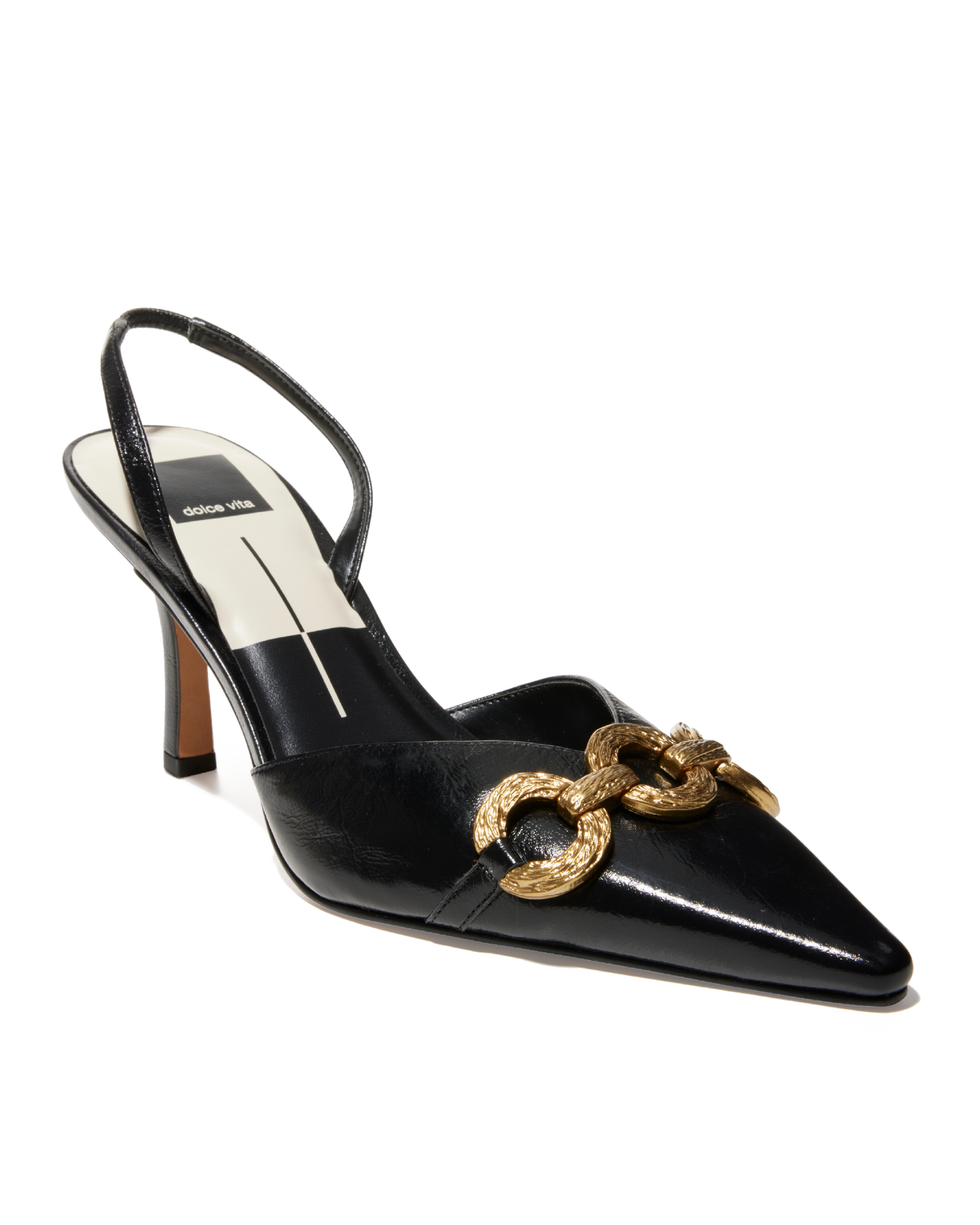 Hardware Detail Slingback Heel Black