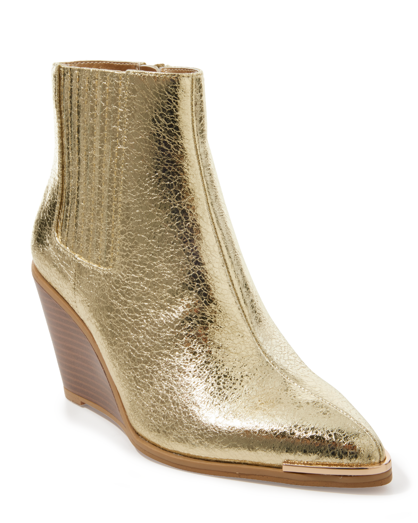 Metallic Wedge Bootie Gold