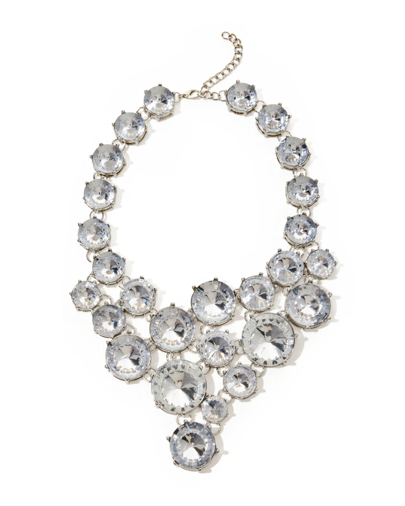Gem Statement Necklace Silver