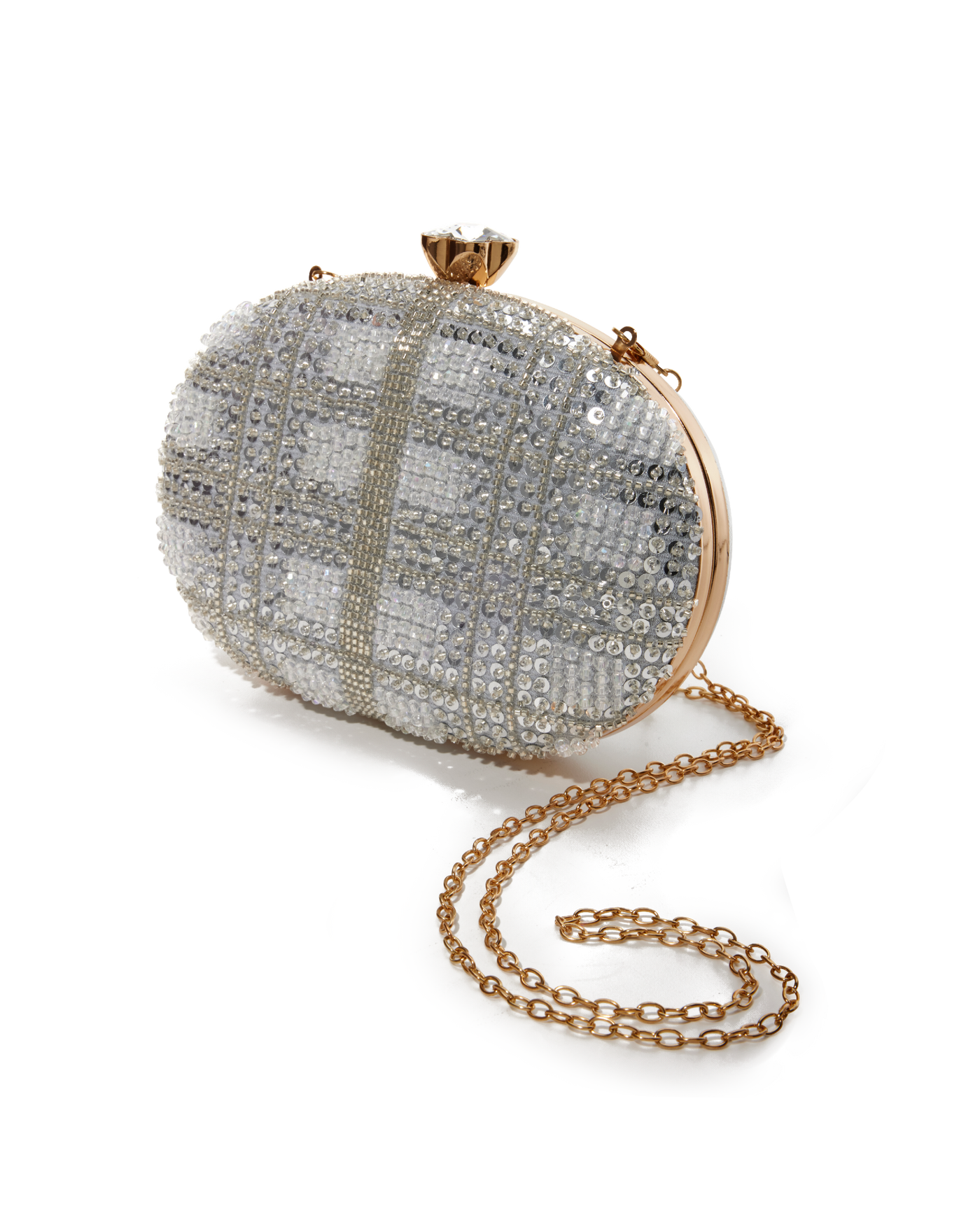 Sparkle Sequin Clutch Silver
