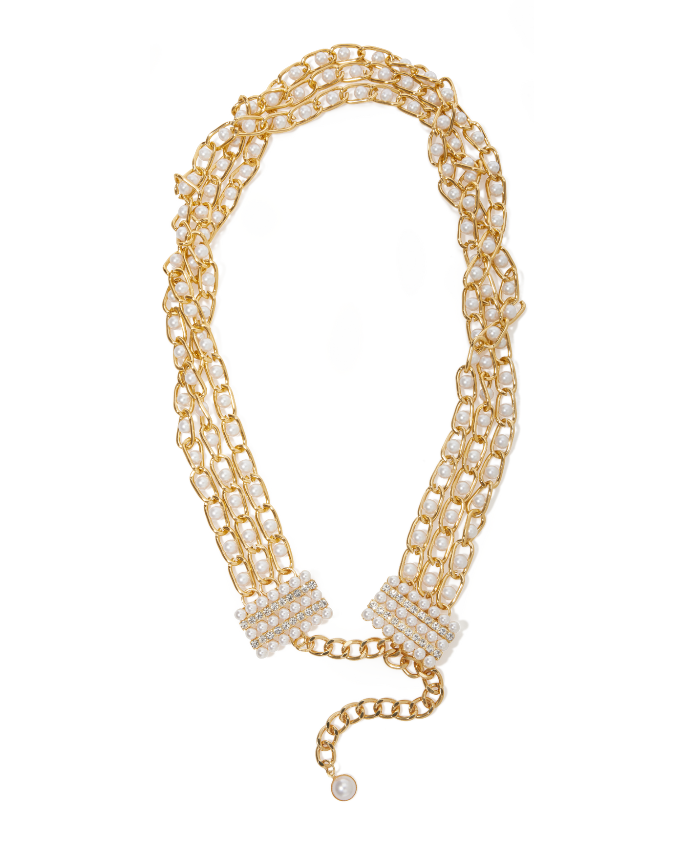 Pearl and Gold Chain Belt Gold