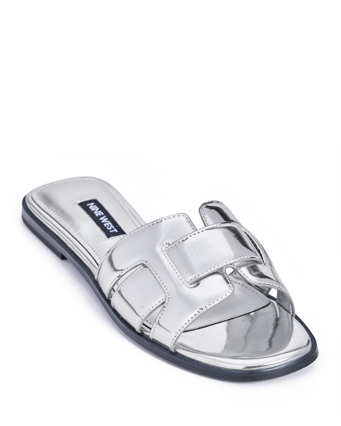Flat Slide Sandal Silver