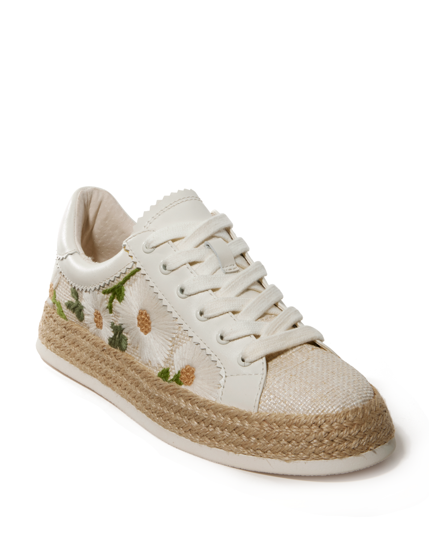 Embroidered Flower Sneaker White