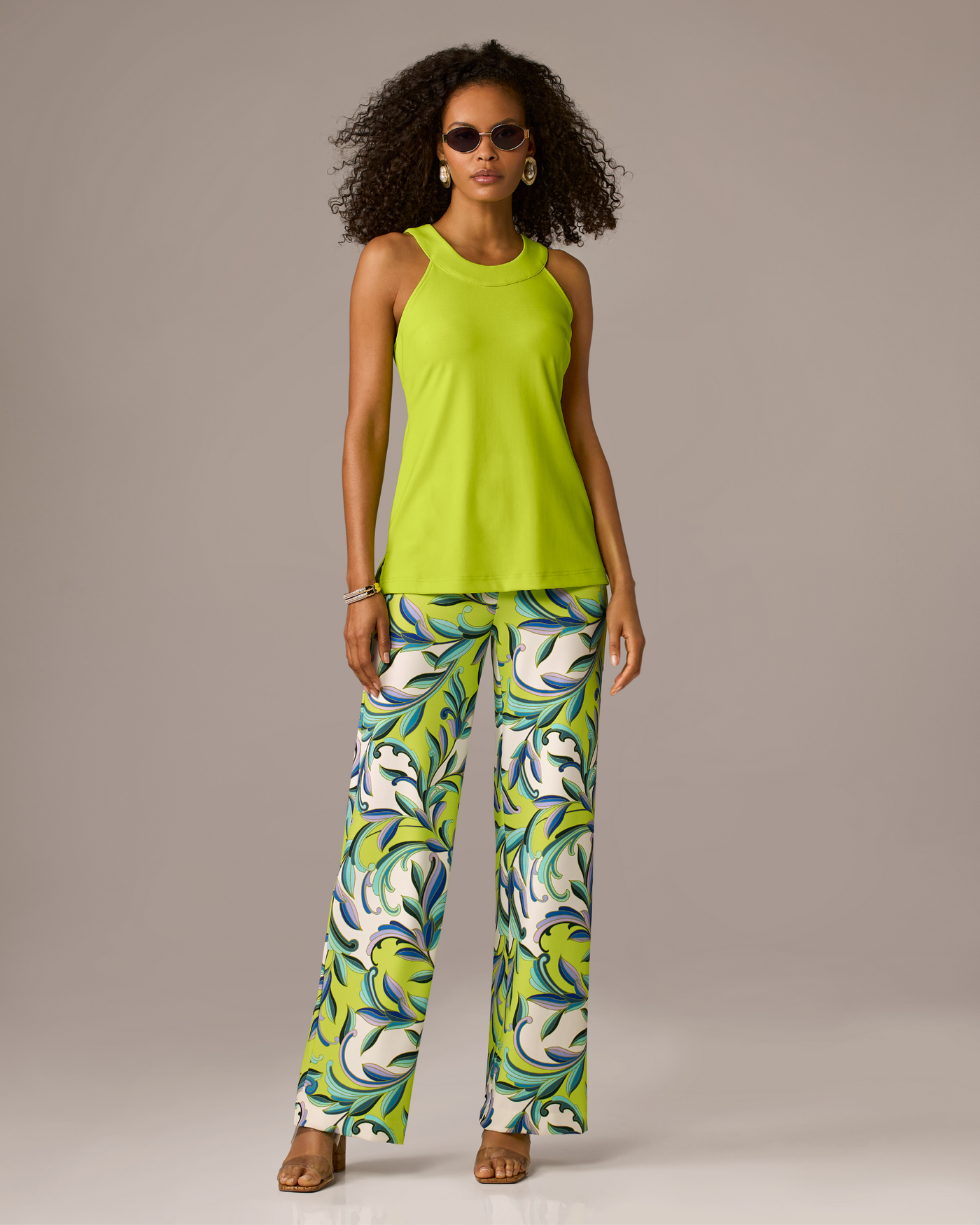 Beyond Travel Print Palazzo Pant Wandering Vines