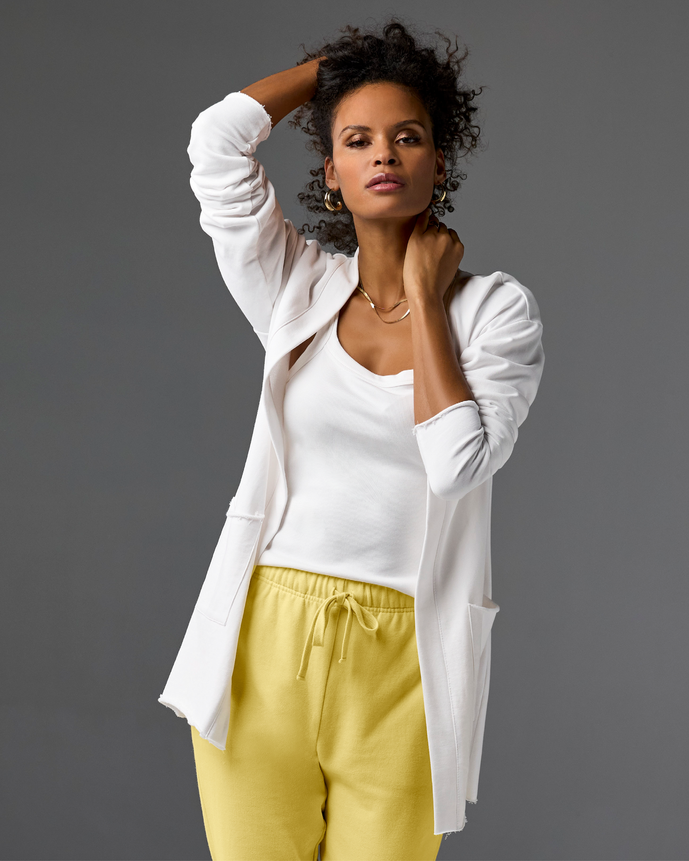 Cotton Comfort Pocket Cardigan White