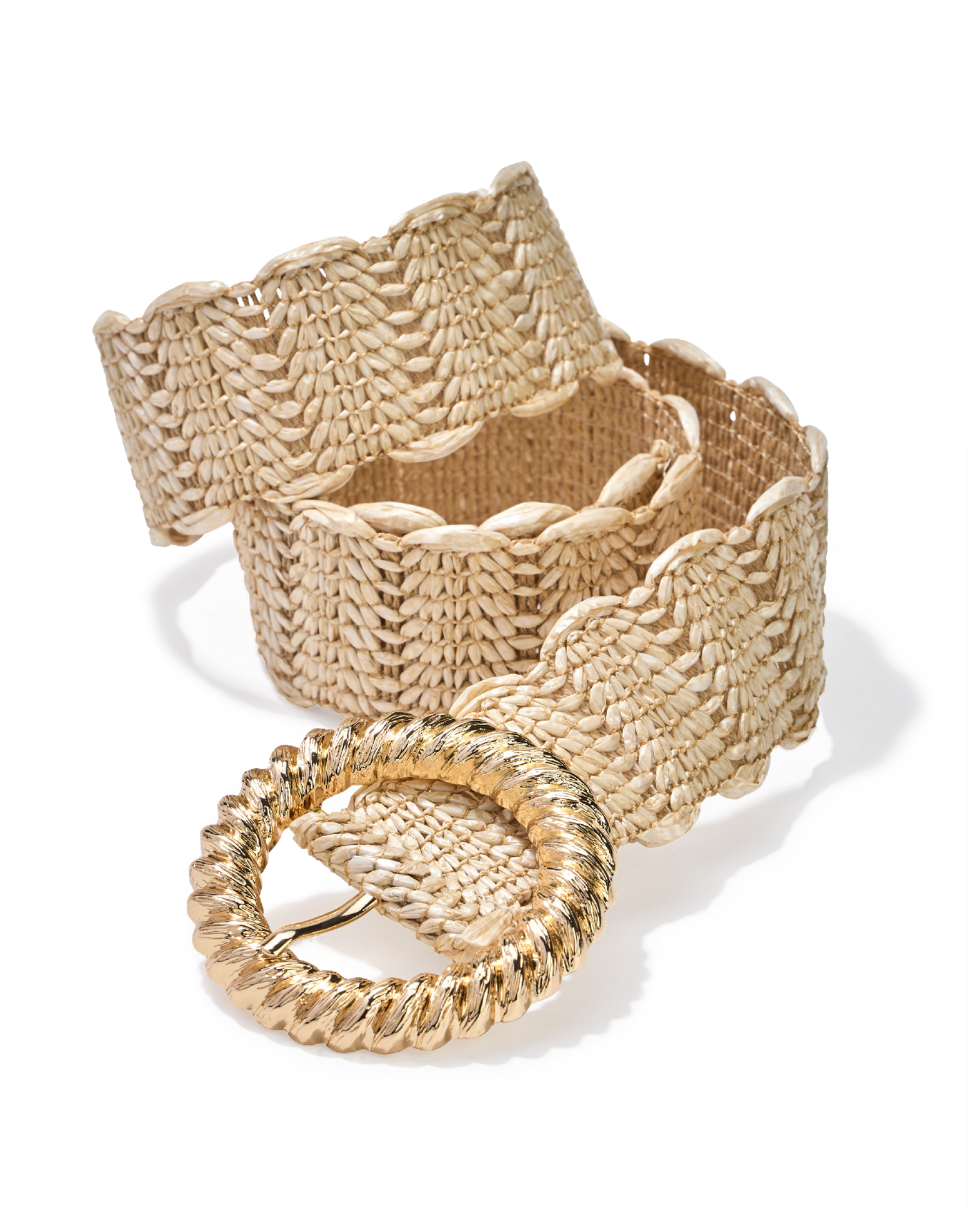 Rope Hardware Buckle Stretch Belt Gold/Natural