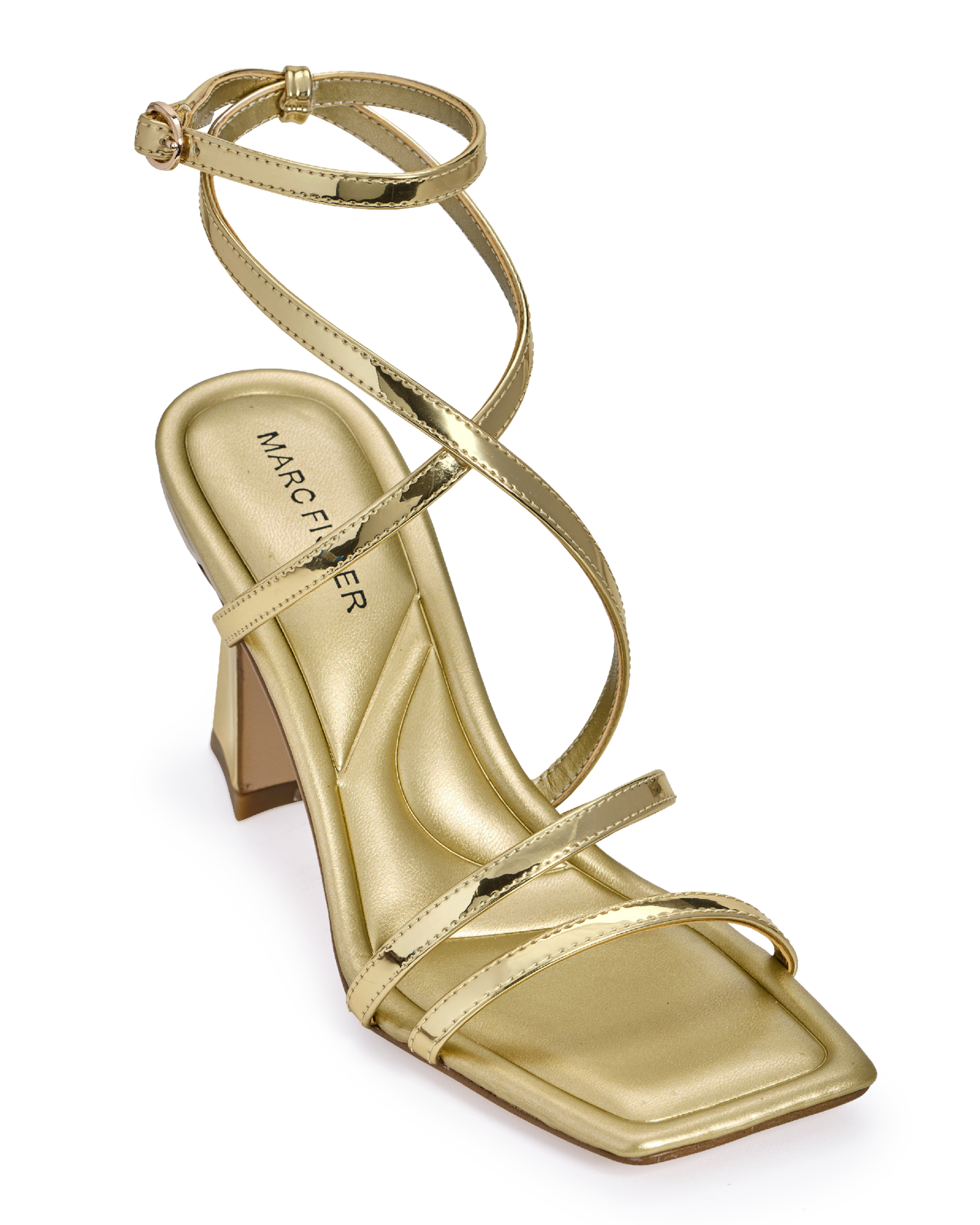 Strappy Ankle Strap Heel Gold