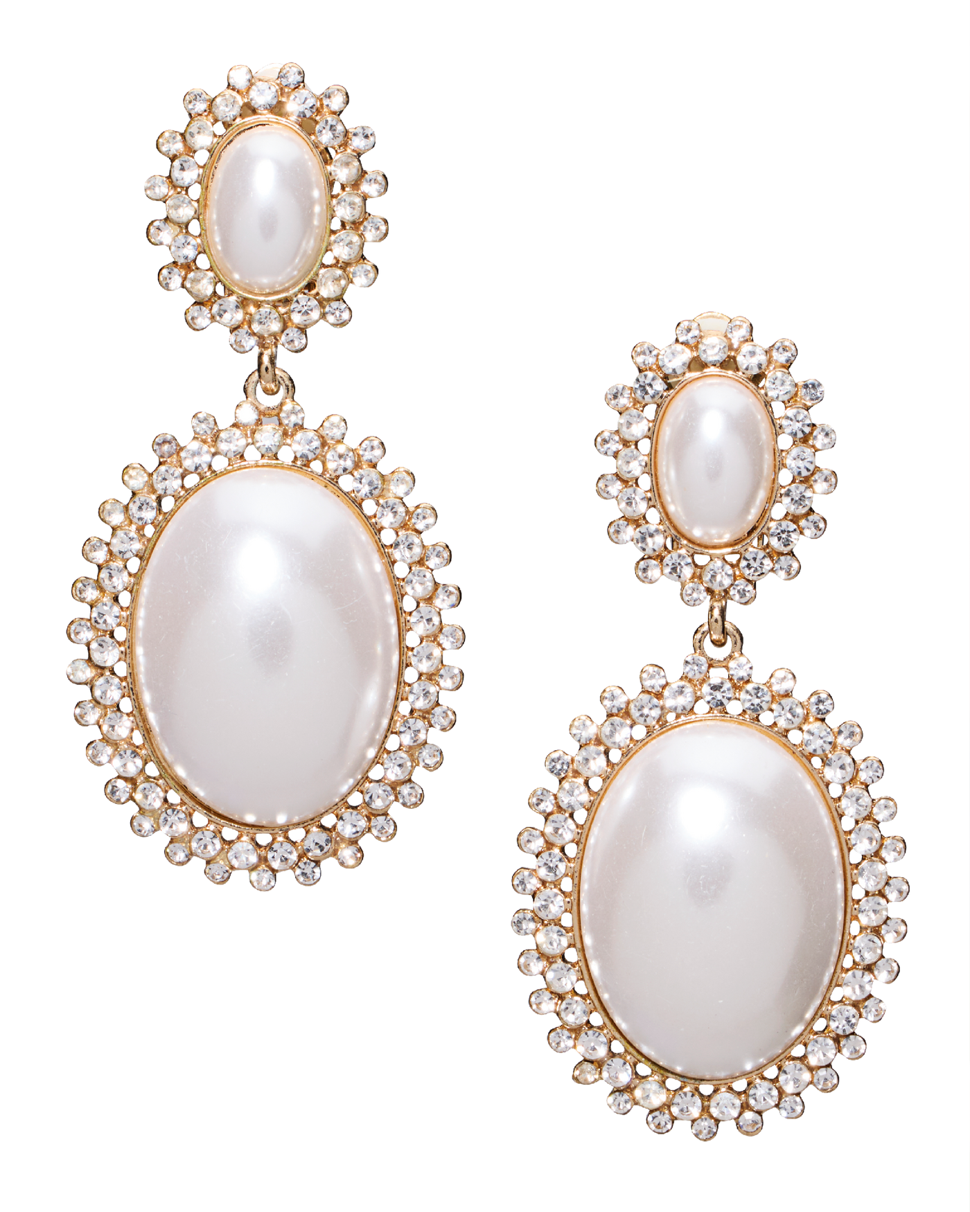 Large Pearl Drop Earring White