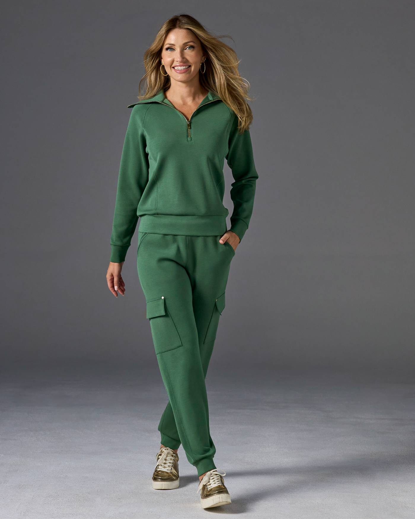 Luxe Lounge Cargo Pocket Jogger Pineneedle
