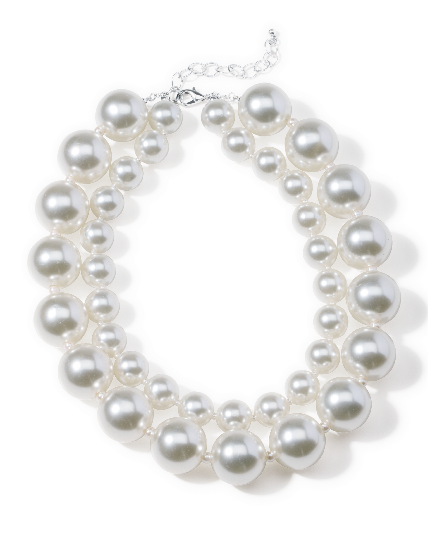 Double Layered Pearl Necklace White