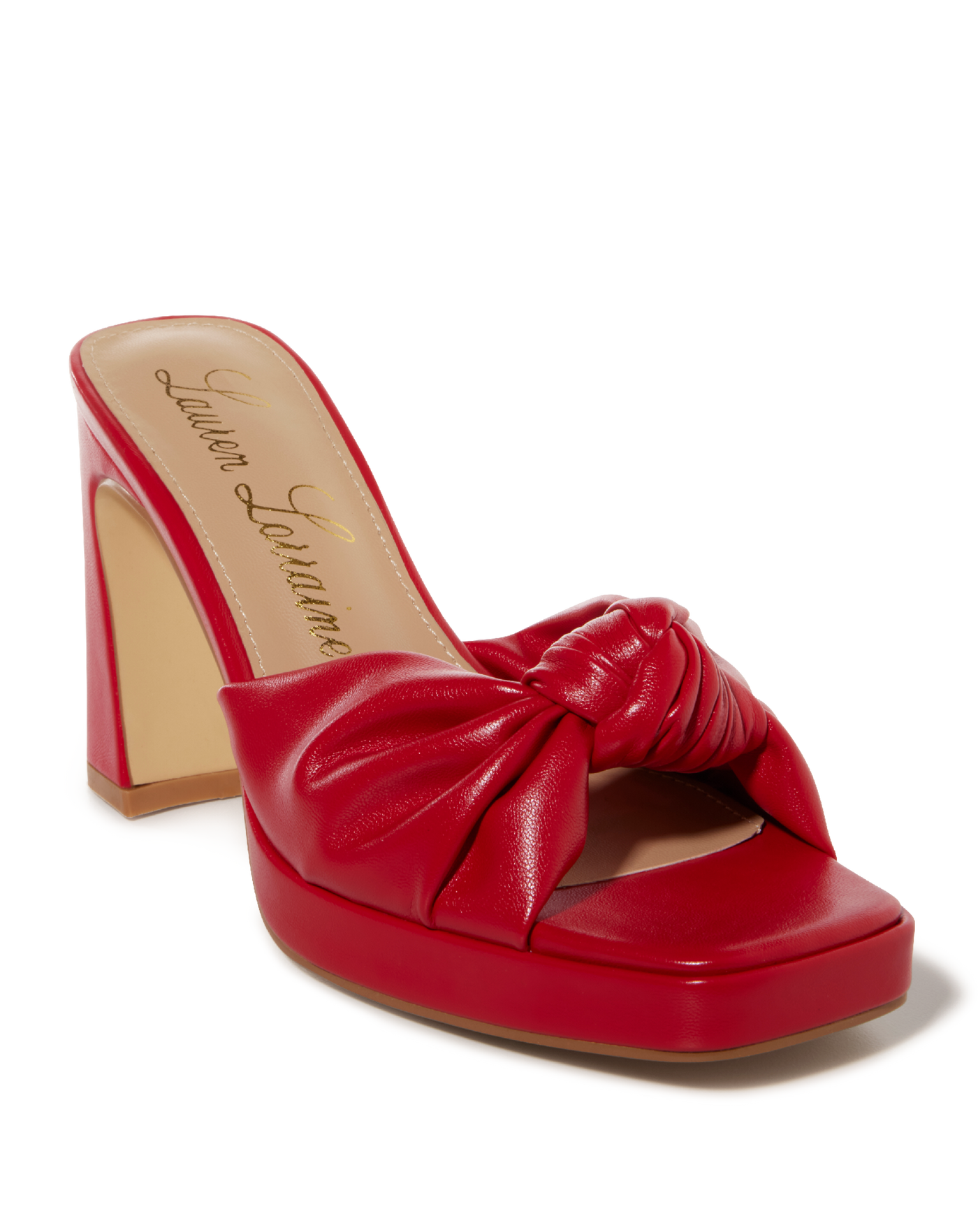 Knotted Strap Heel Red