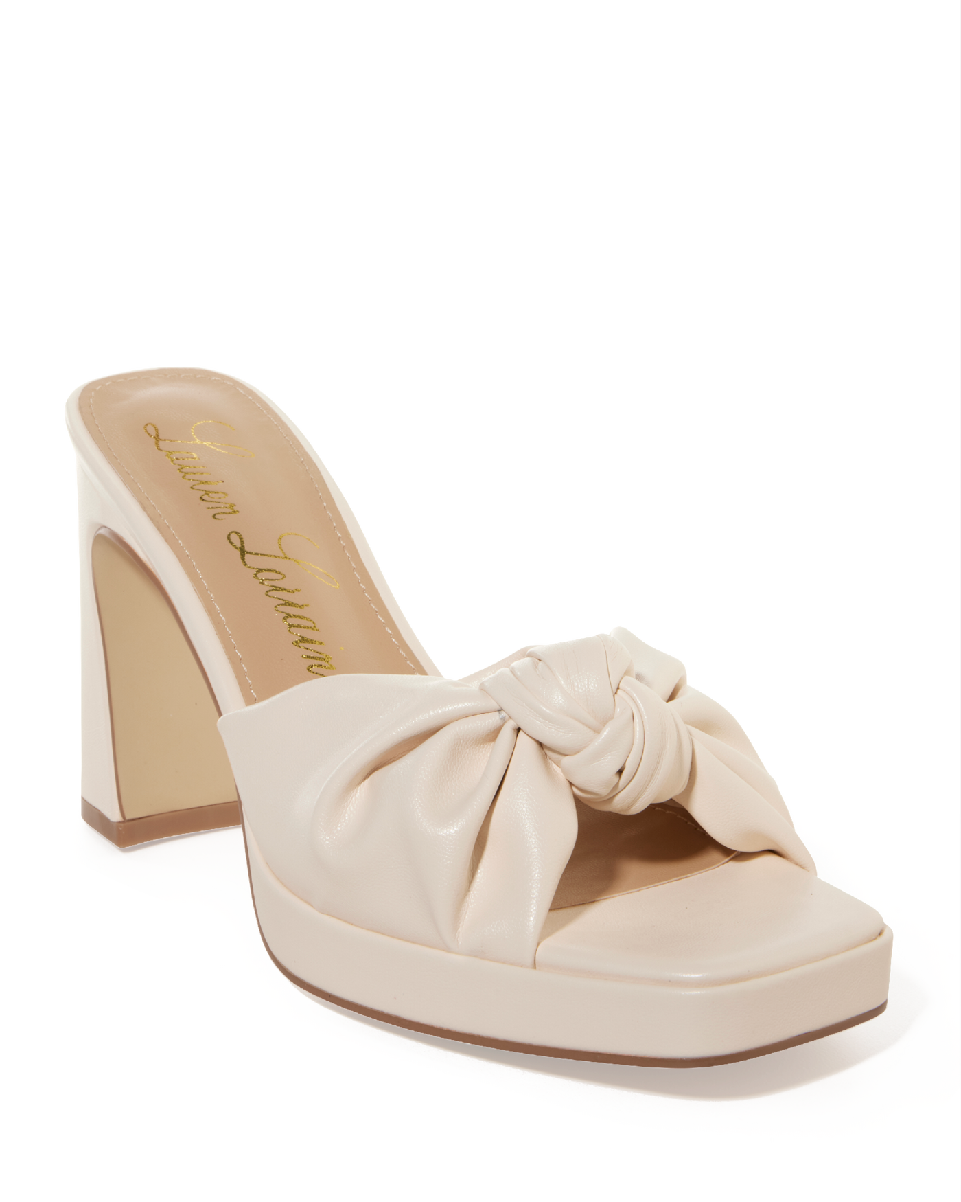 Knotted Strap Heel Ivory
