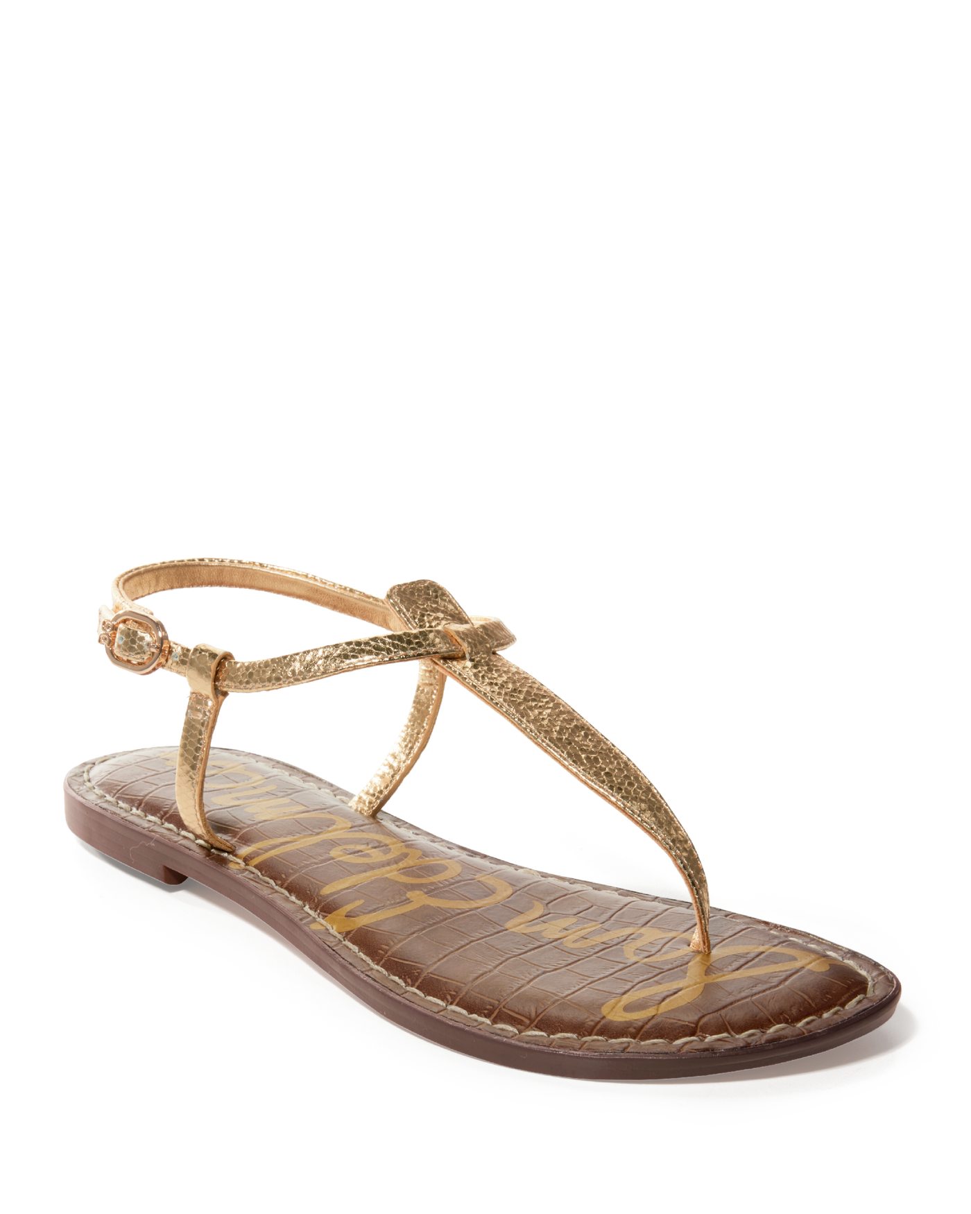 Single Ankle Strap Sandal Amber Gold