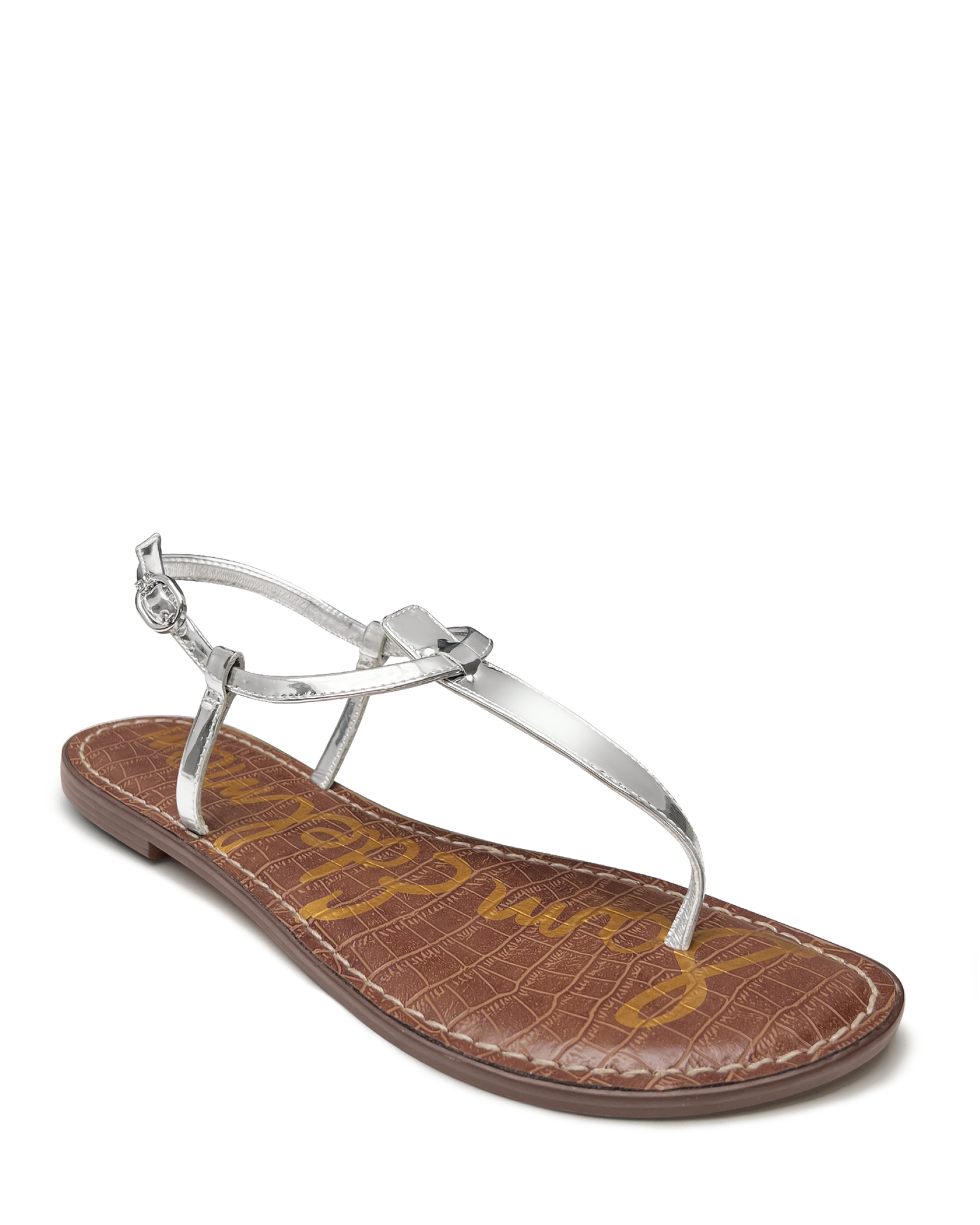 Single Ankle Strap Sandal Silver