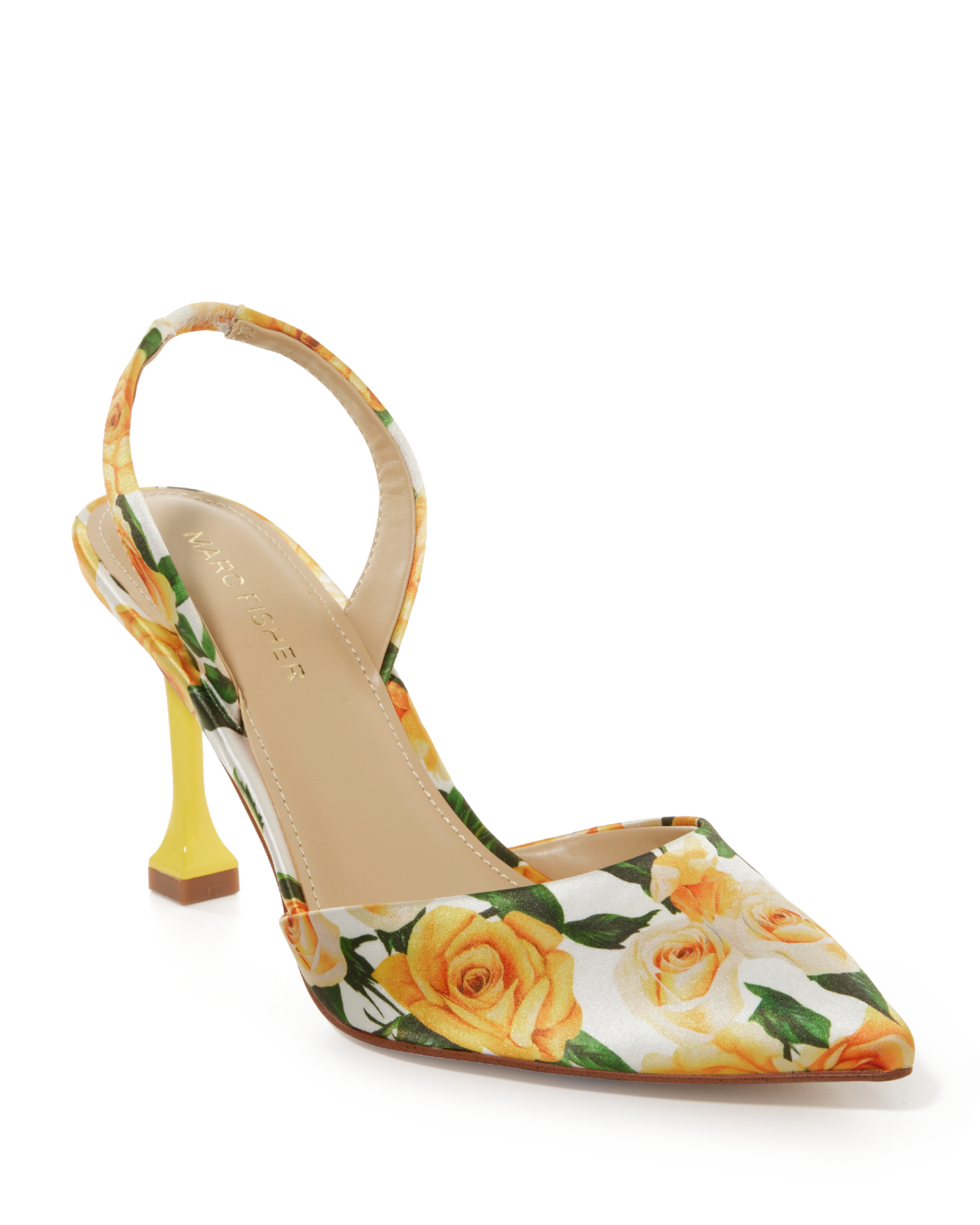 Floral Printed Heel Yellow Multi